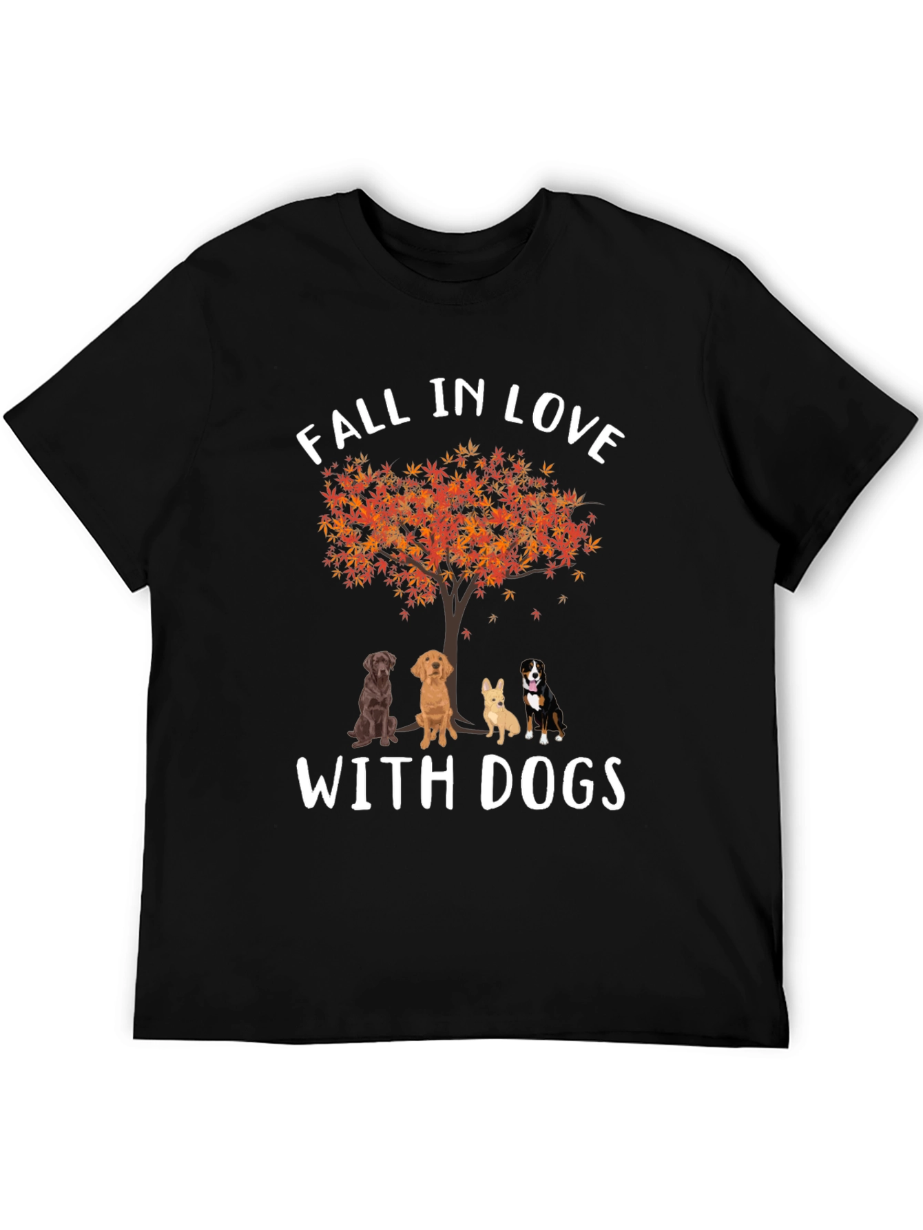 Fall in Love with Dogs Graphic T-Shirt