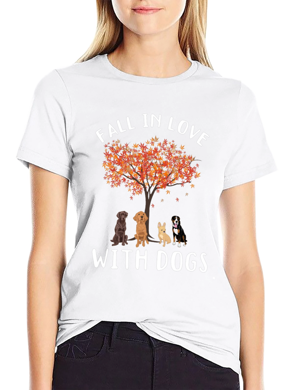 Fall in Love with Dogs Graphic T-Shirt