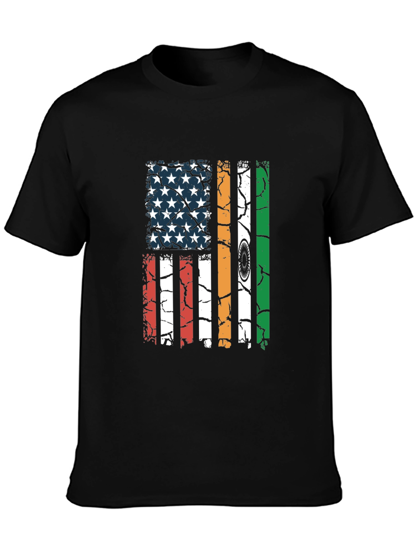 USA India Flag Graphic T-Shirt