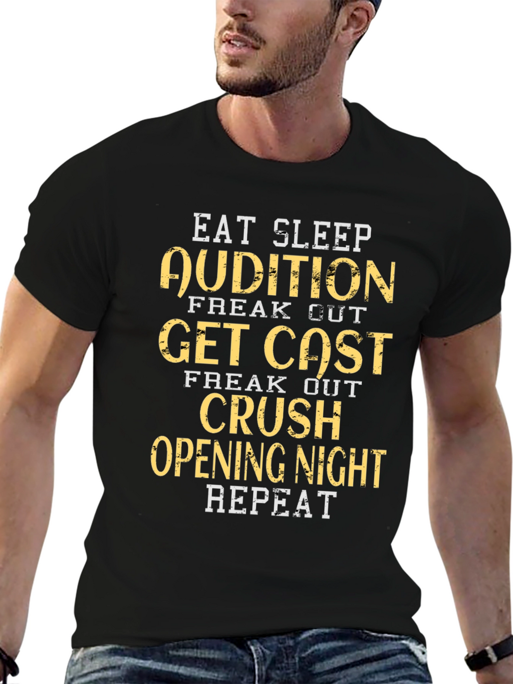 Eat Sleep Audition Graphic Tee - Black