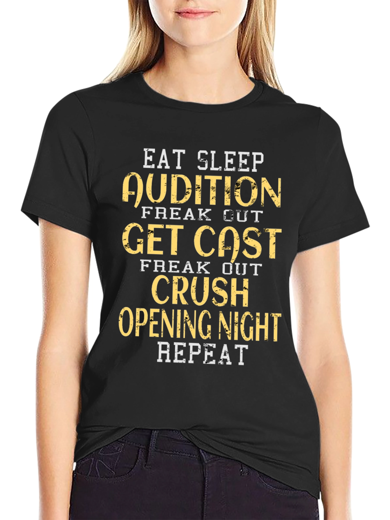 Eat Sleep Audition Graphic Tee - Black