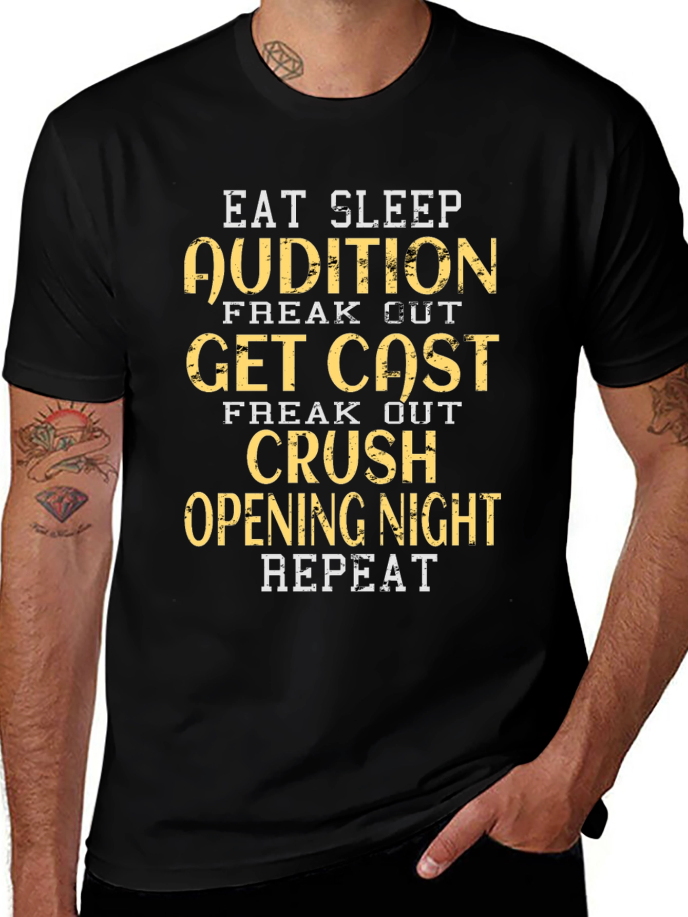 Eat Sleep Audition Graphic Tee - Black