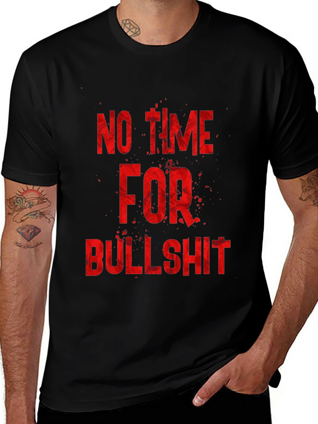 No Time For Bullshit Graphic Tee - Black