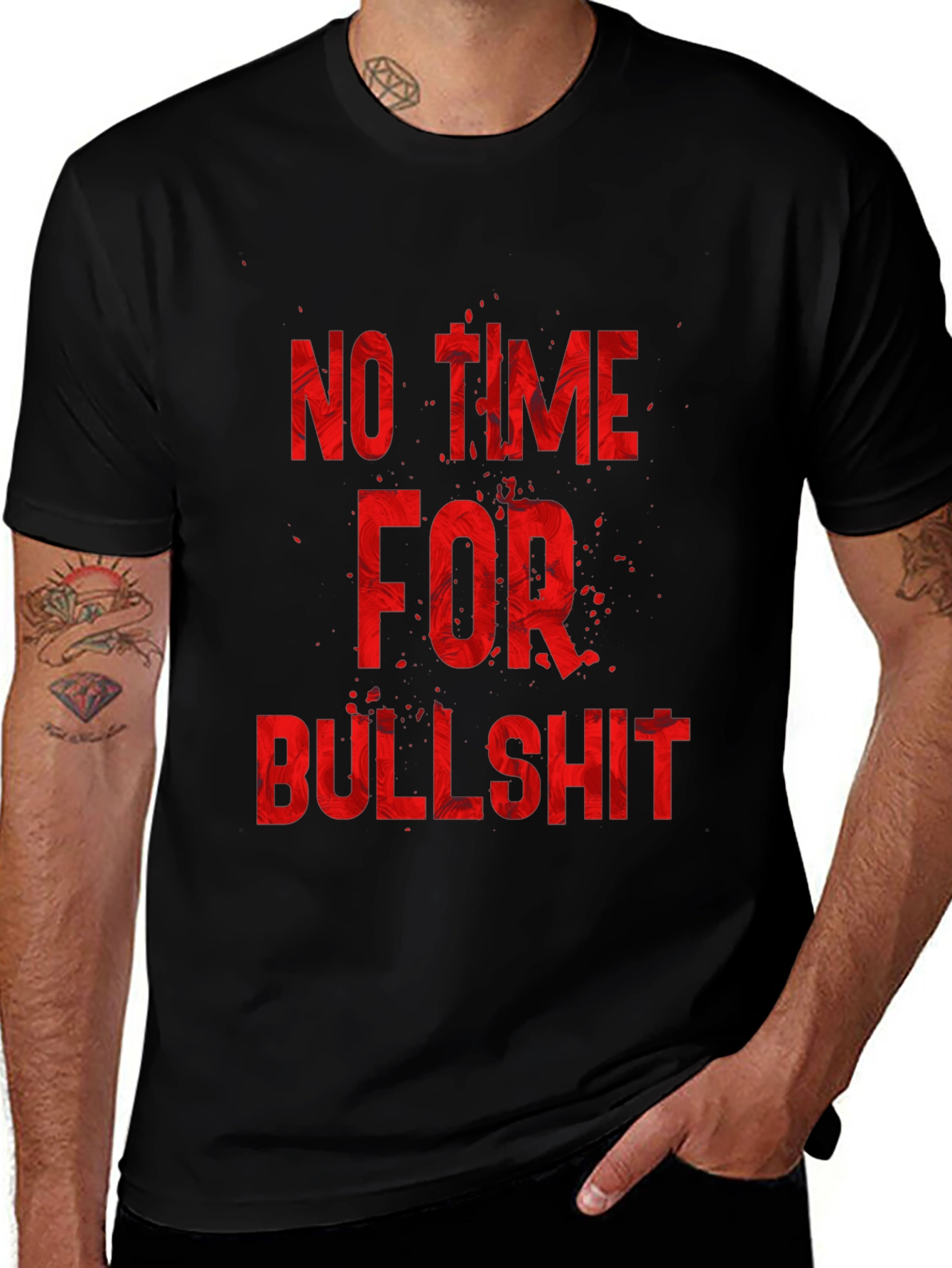 No Time For Bullshit Graphic Tee - Black