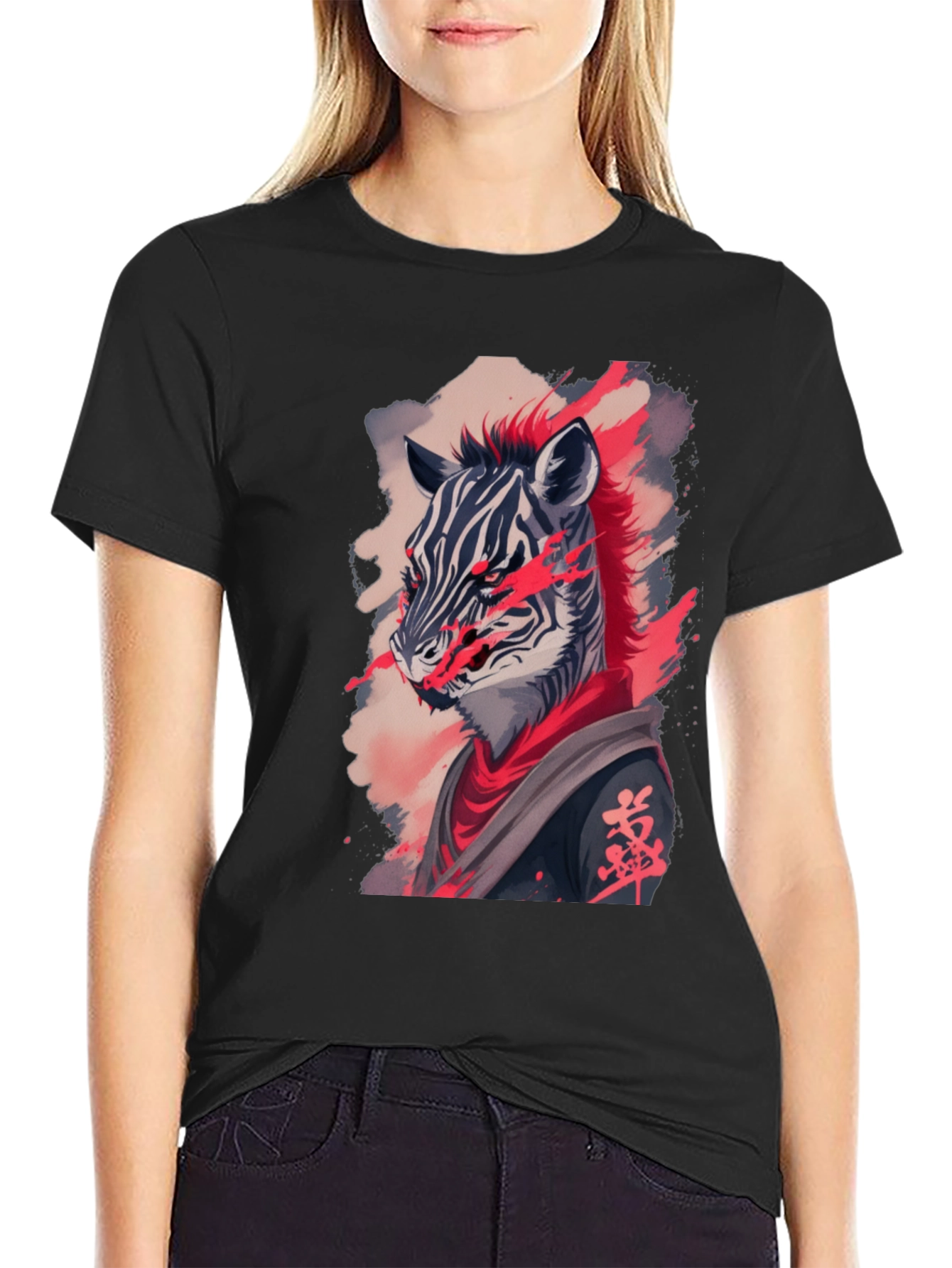 Zebra Samurai Graphic T-Shirt - Unique Animal Warrior Design