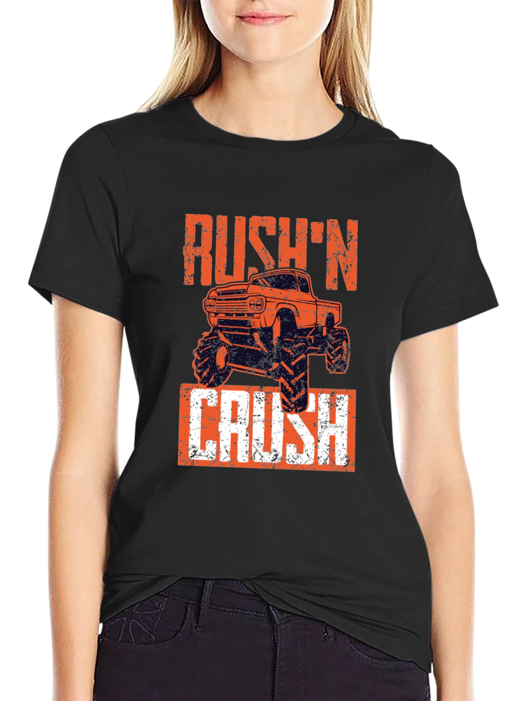 Rushn Crush Monster Truck Graphic Tee - Black