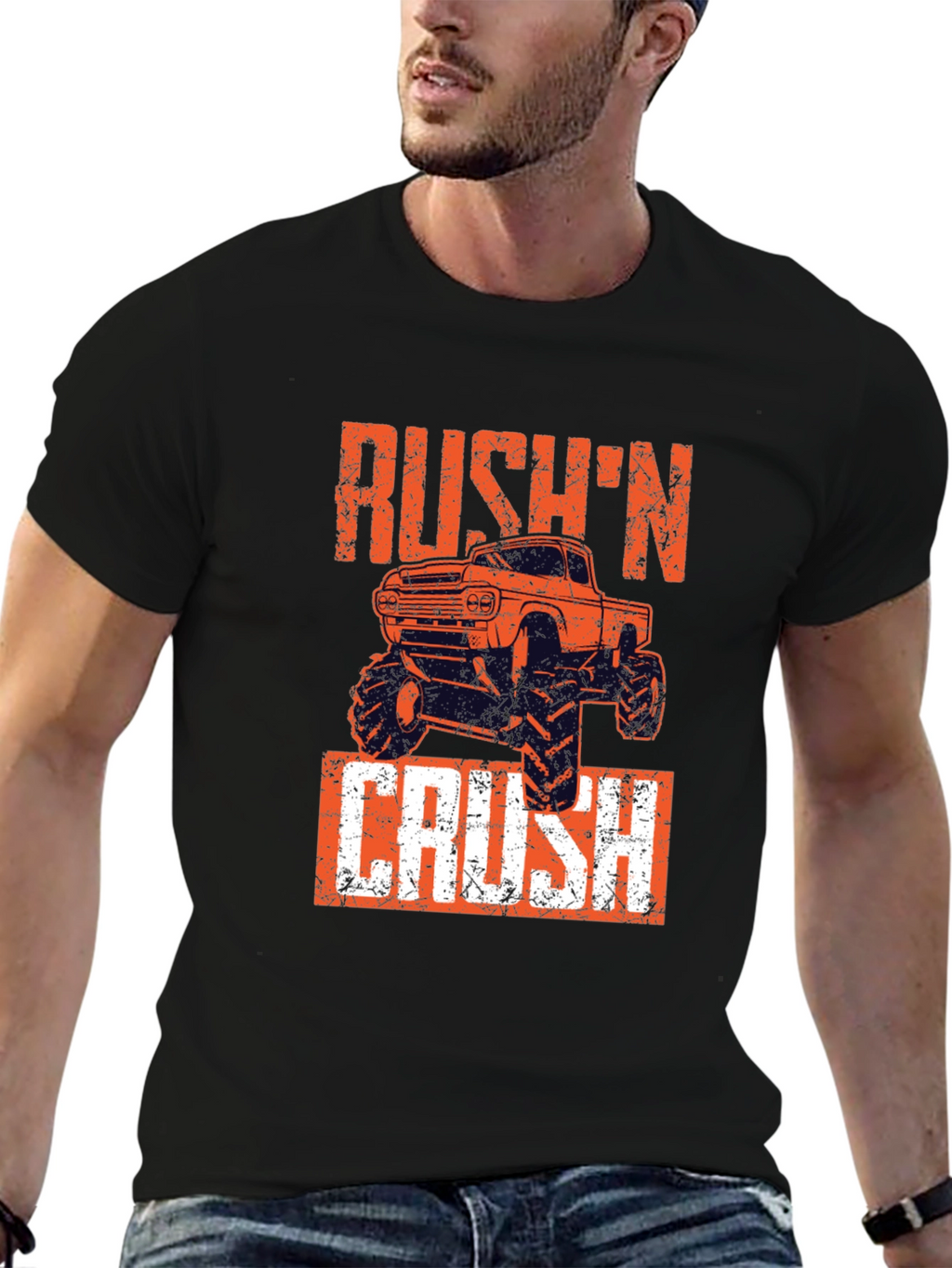 Rushn Crush Monster Truck Graphic Tee - Black