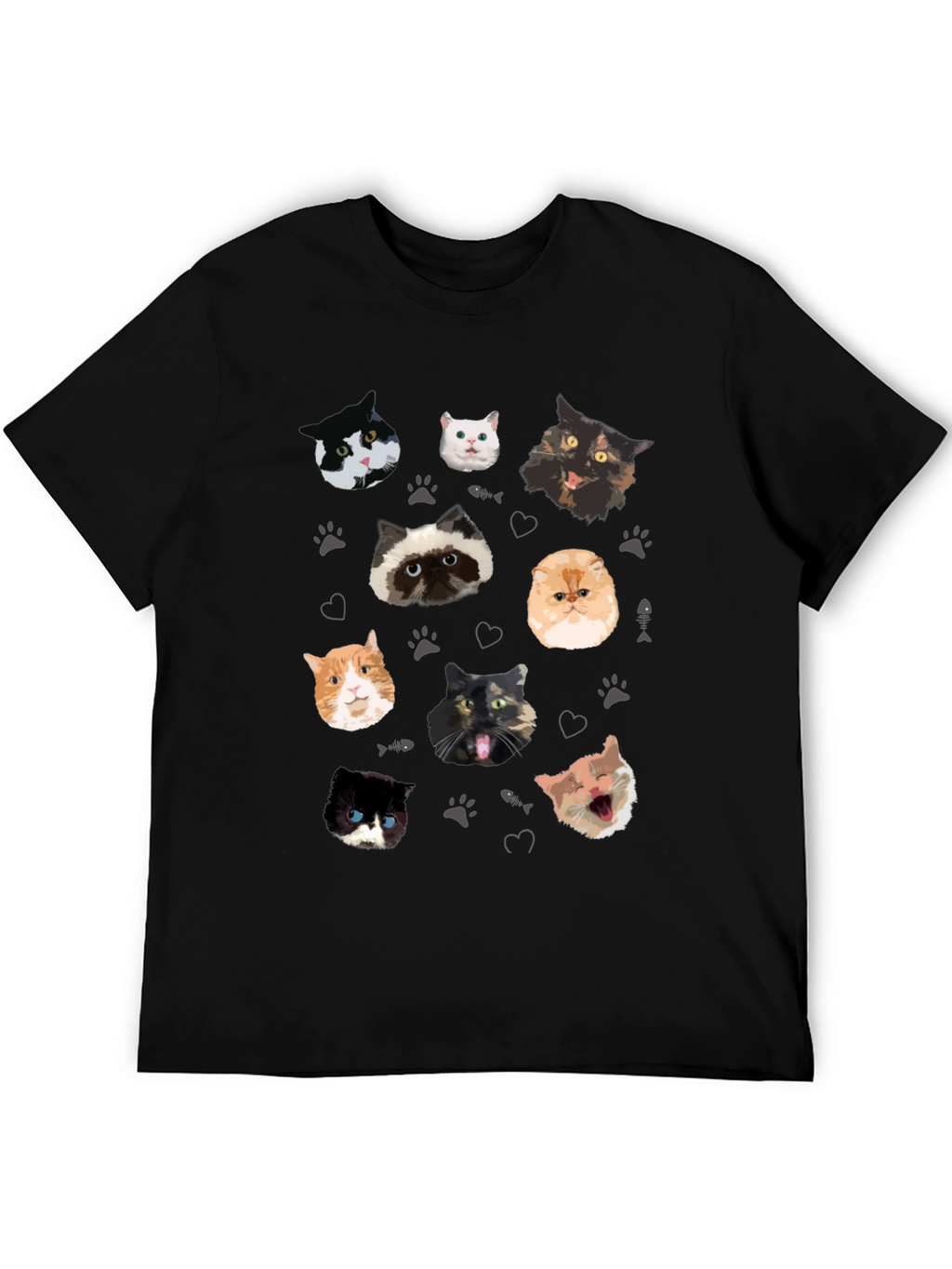 Cat Faces Pattern T-Shirt