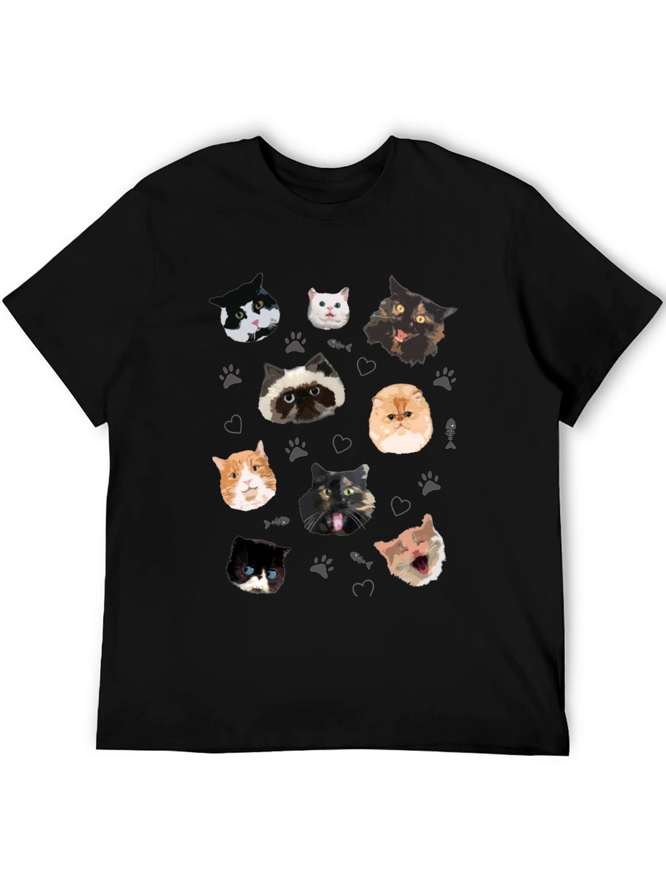 Cat Faces Pattern T-Shirt