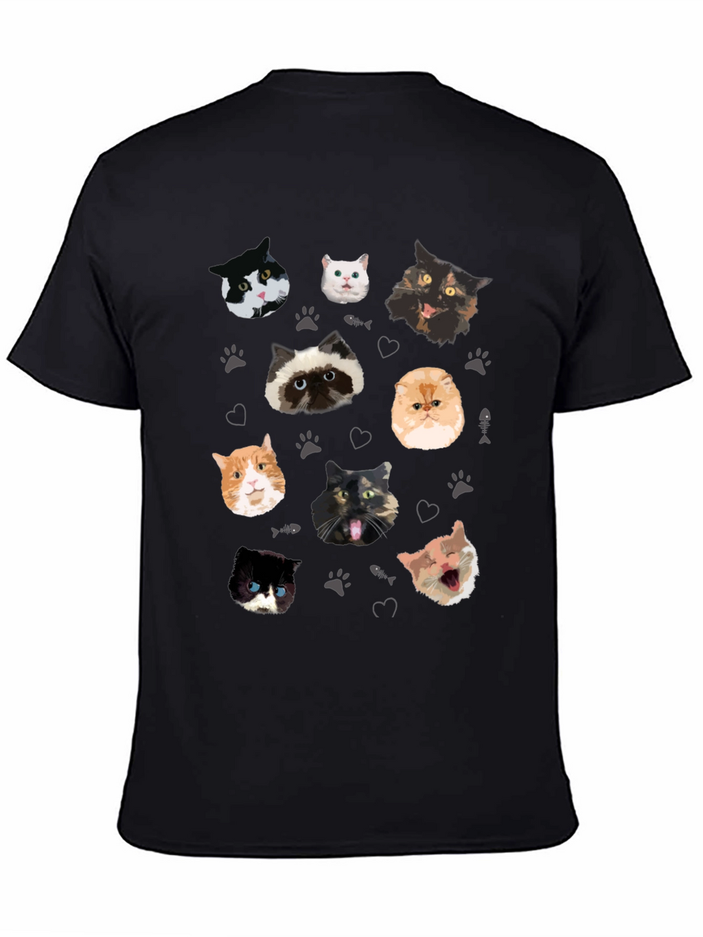 Cat Faces Pattern T-Shirt