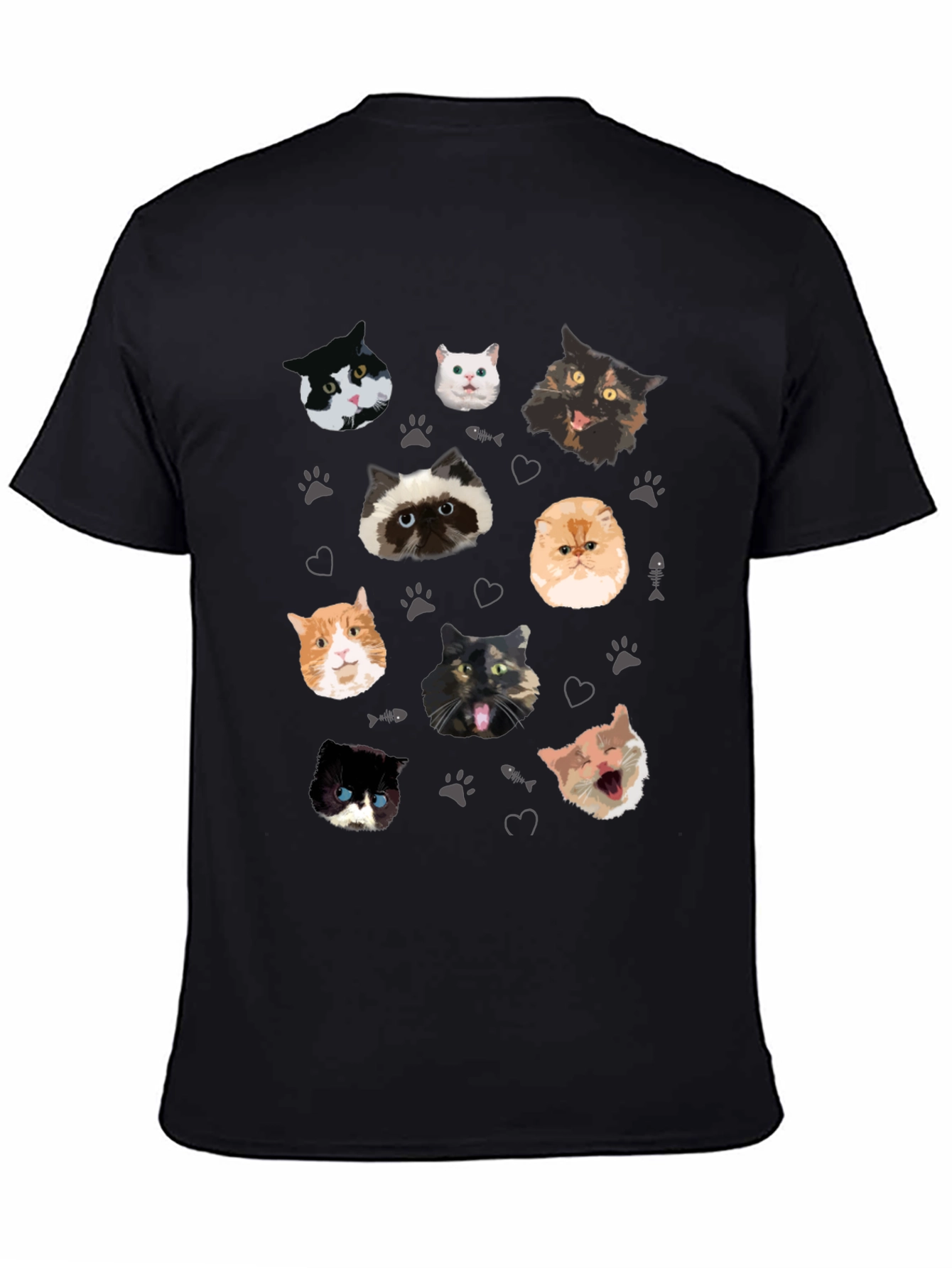 Cat Faces Pattern T-Shirt