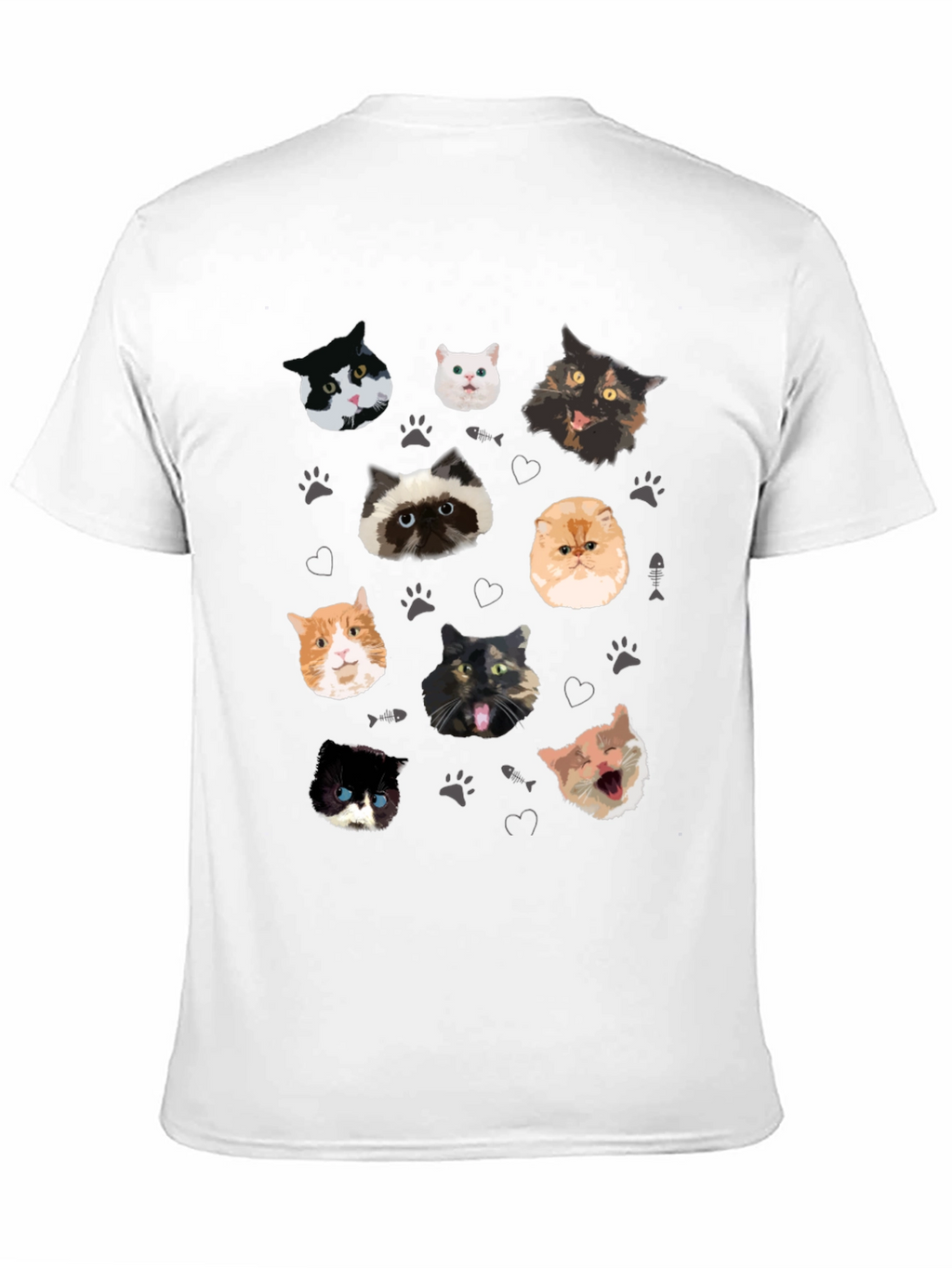 Cat Faces Pattern T-Shirt