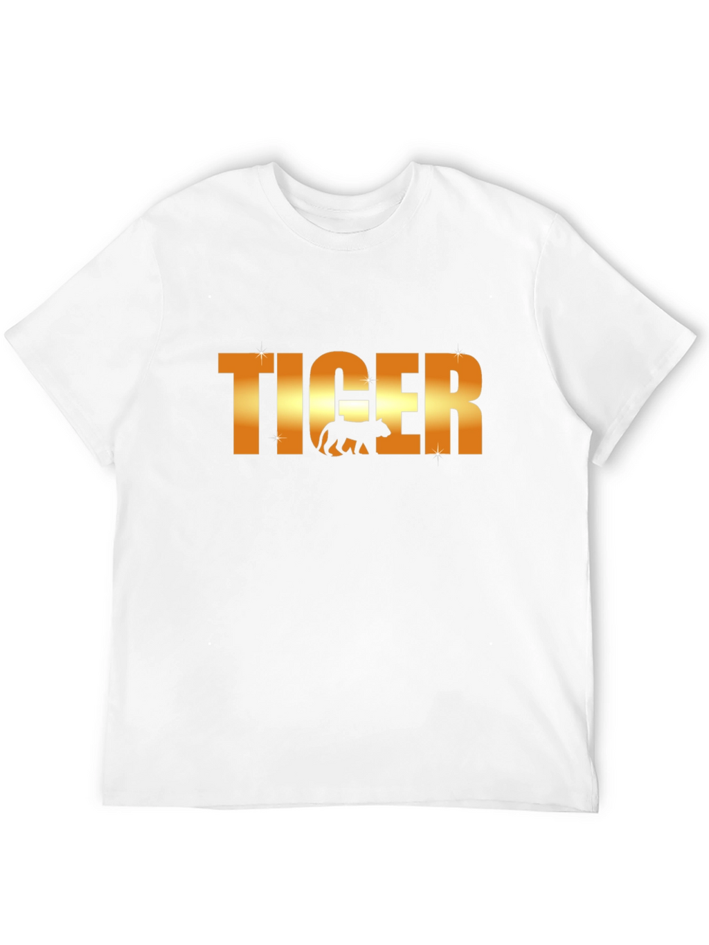 Tiger Graphic T-Shirt - Gold Text Design