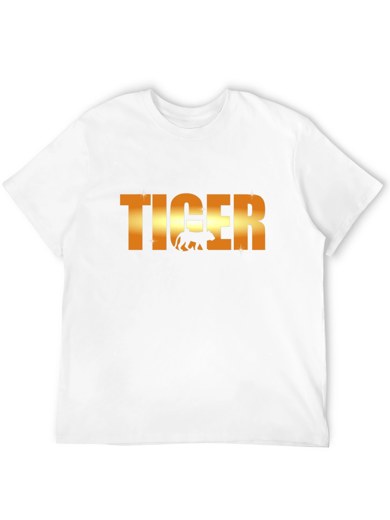 Tiger Graphic T-Shirt - Gold Text Design