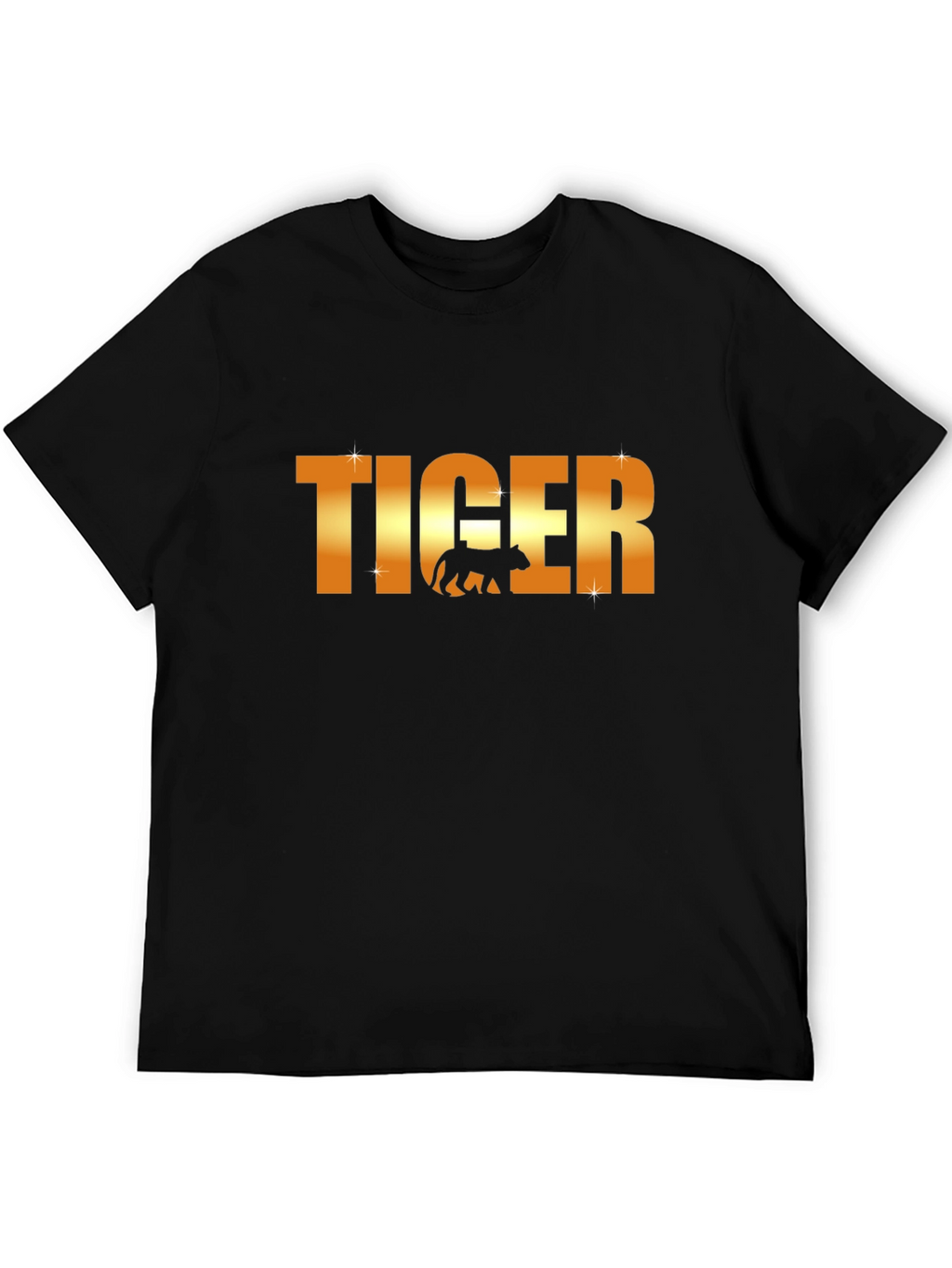 Tiger Graphic T-Shirt - Gold Text Design