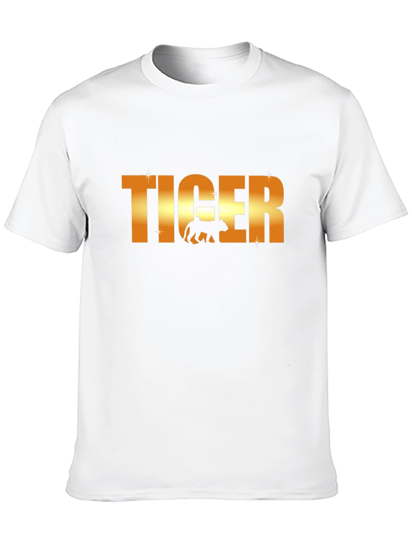 Tiger Graphic T-Shirt - Gold Text Design