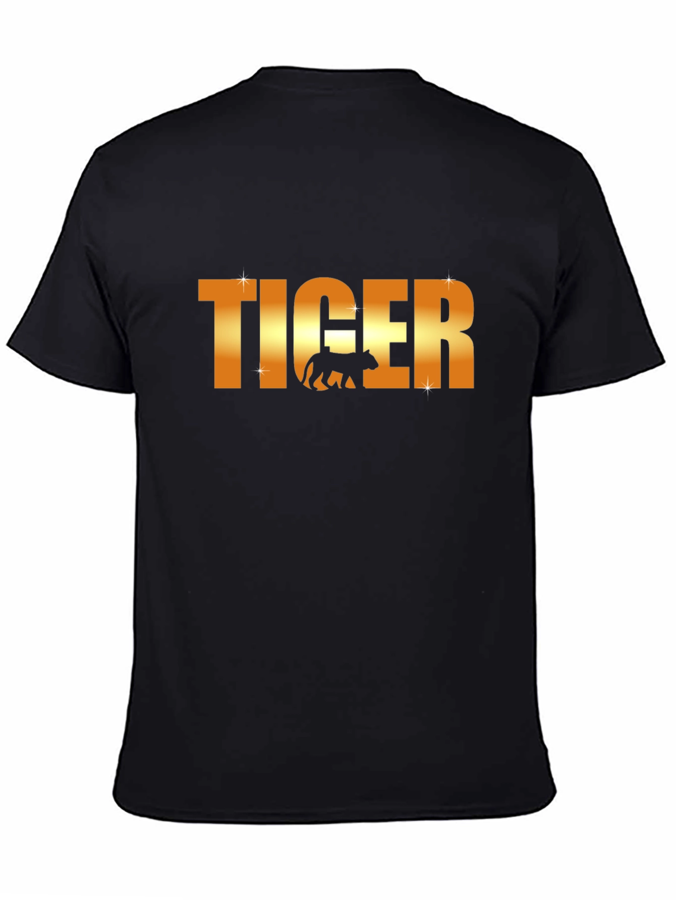 Tiger Graphic T-Shirt - Gold Text Design