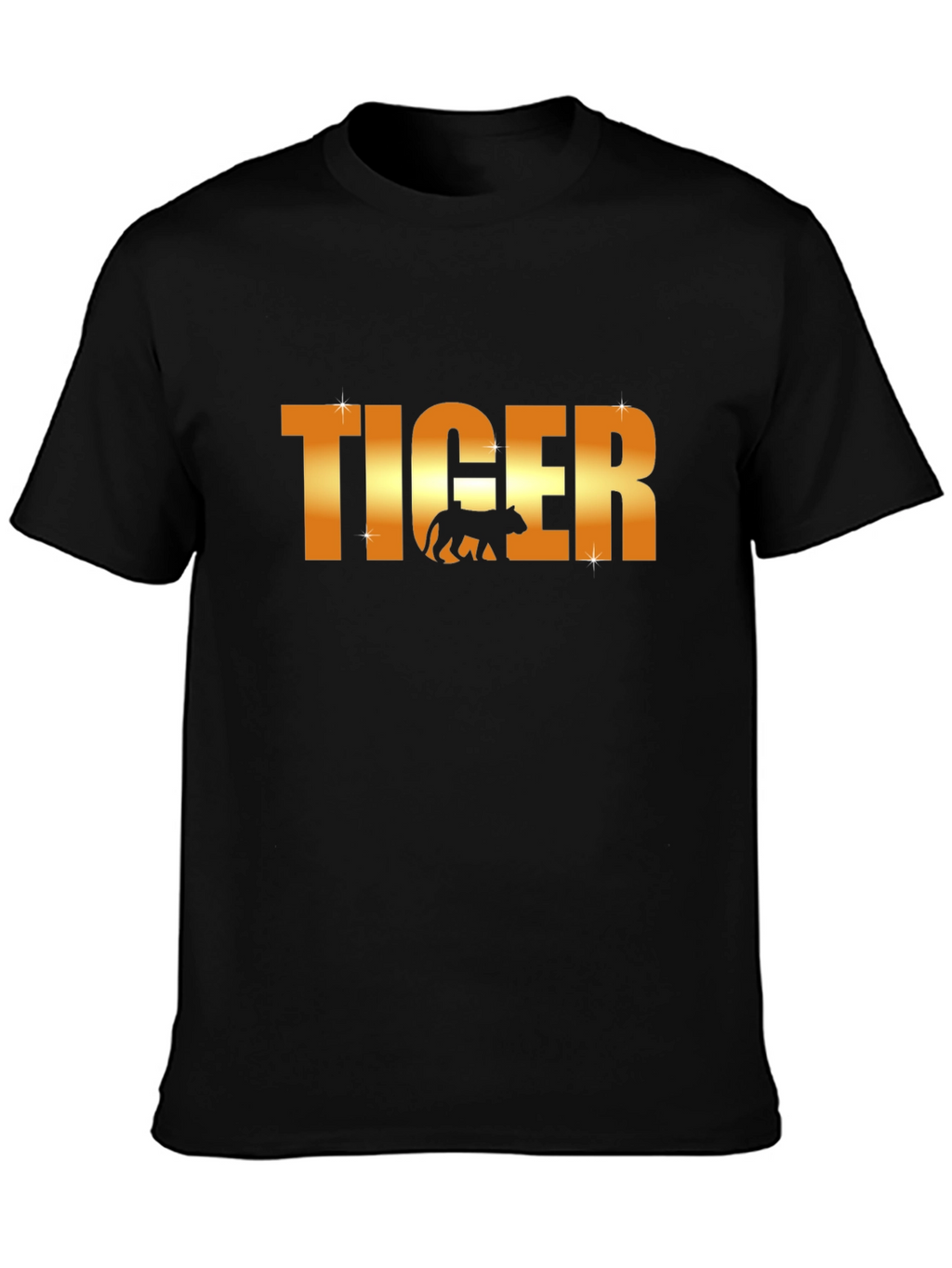 Tiger Graphic T-Shirt - Gold Text Design