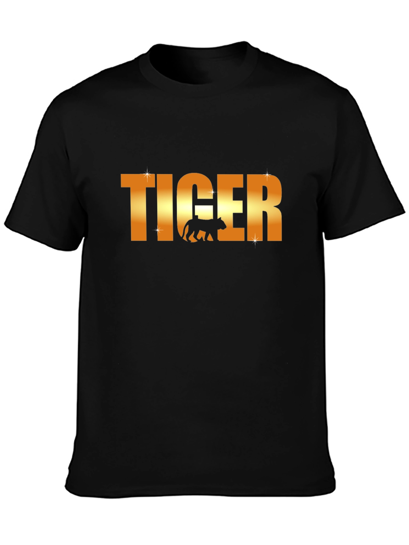 Tiger Graphic T-Shirt - Gold Text Design