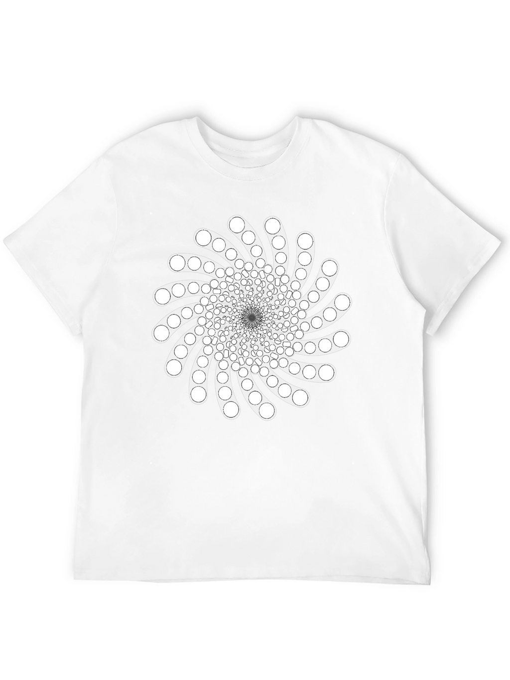 Geometric Swirl Graphic Tee - Black