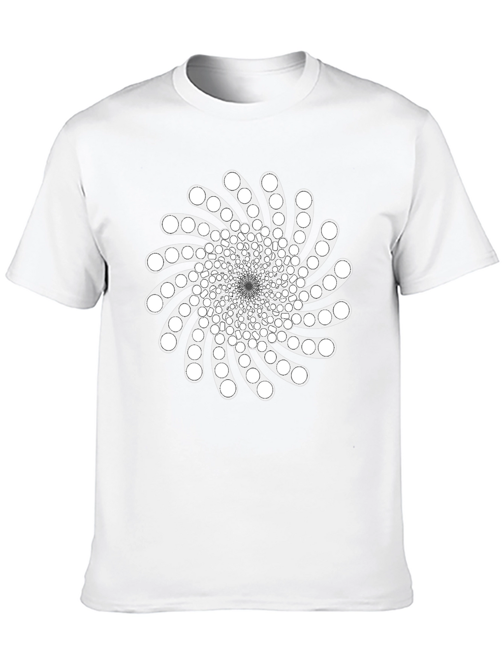 Geometric Swirl Graphic Tee - Black