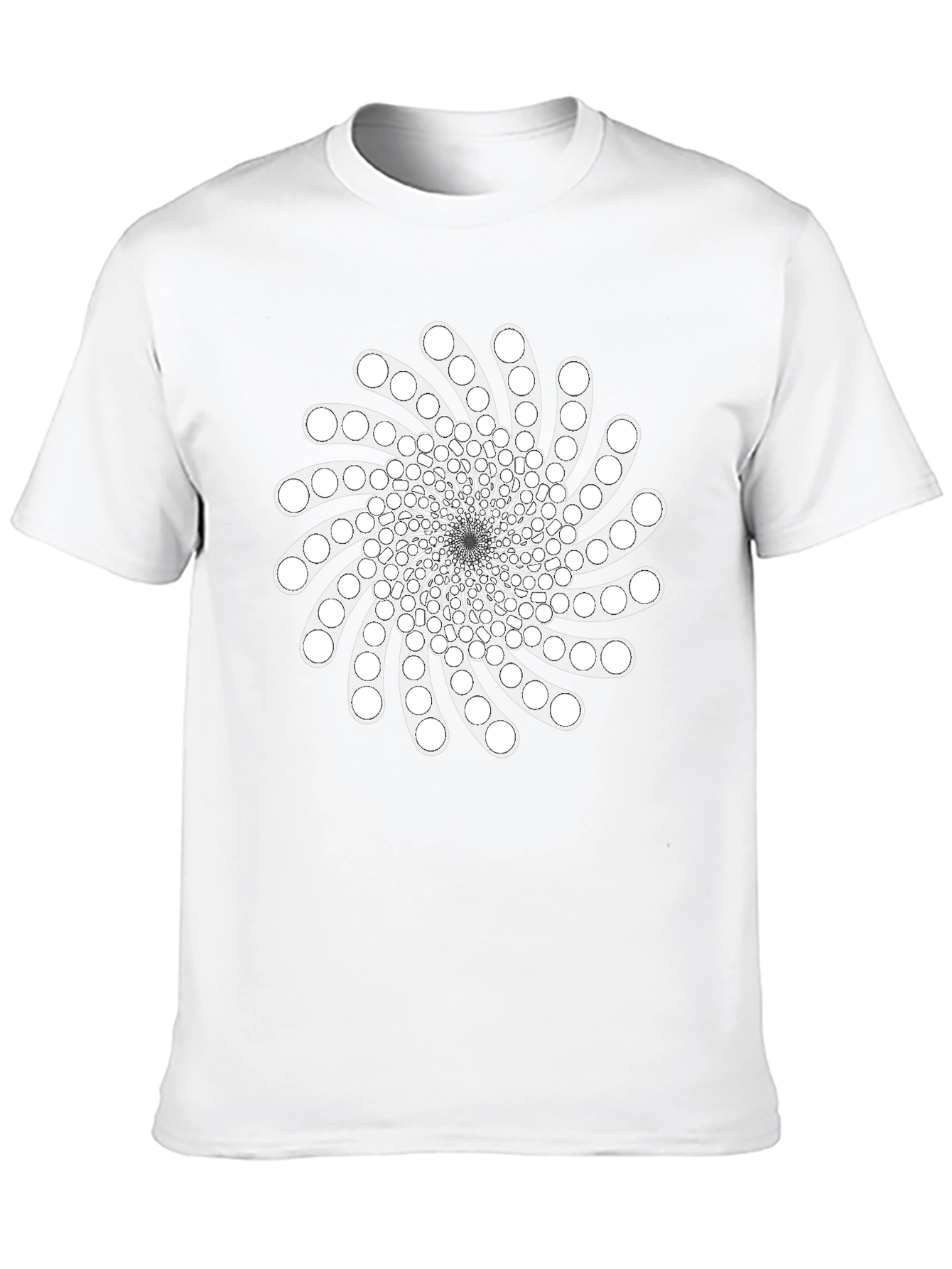Geometric Swirl Graphic Tee - Black