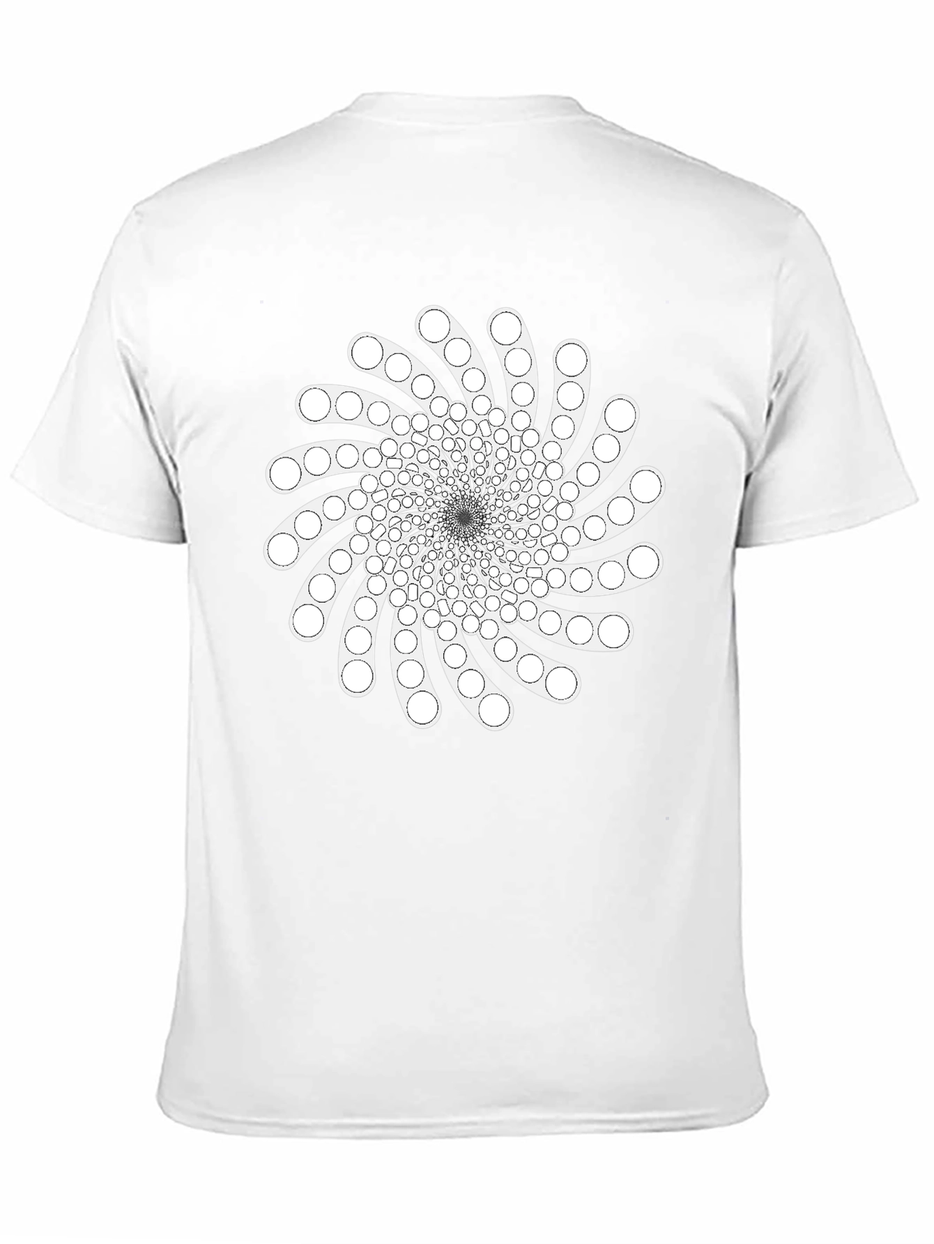 Geometric Swirl Graphic Tee - Black