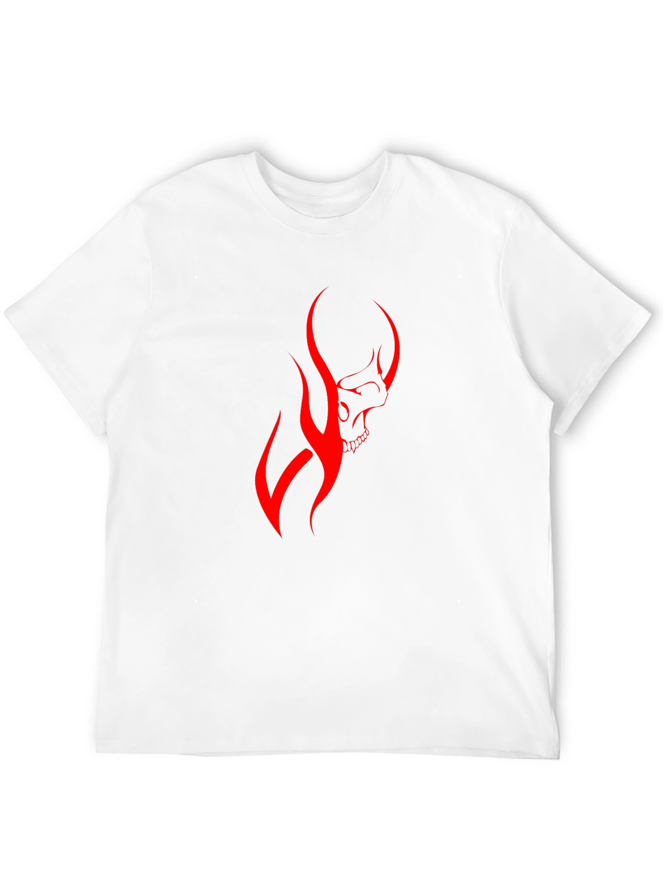Mens Black T-Shirt with Red Skull Graphic