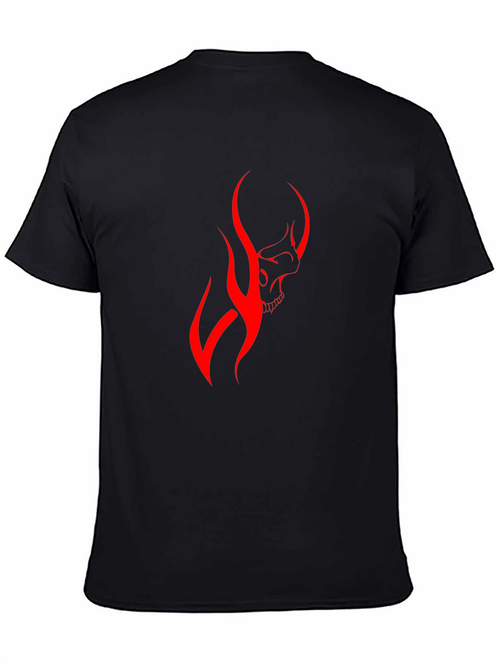 Mens Black T-Shirt with Red Skull Graphic