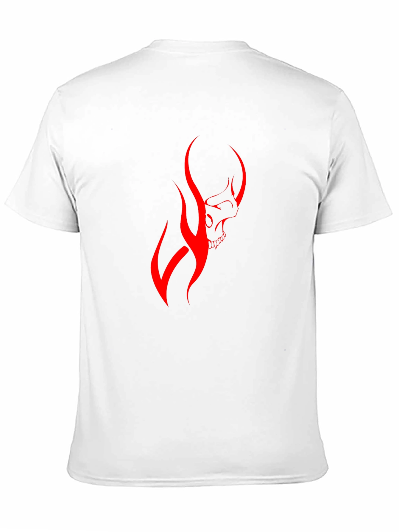 Mens Black T-Shirt with Red Skull Graphic