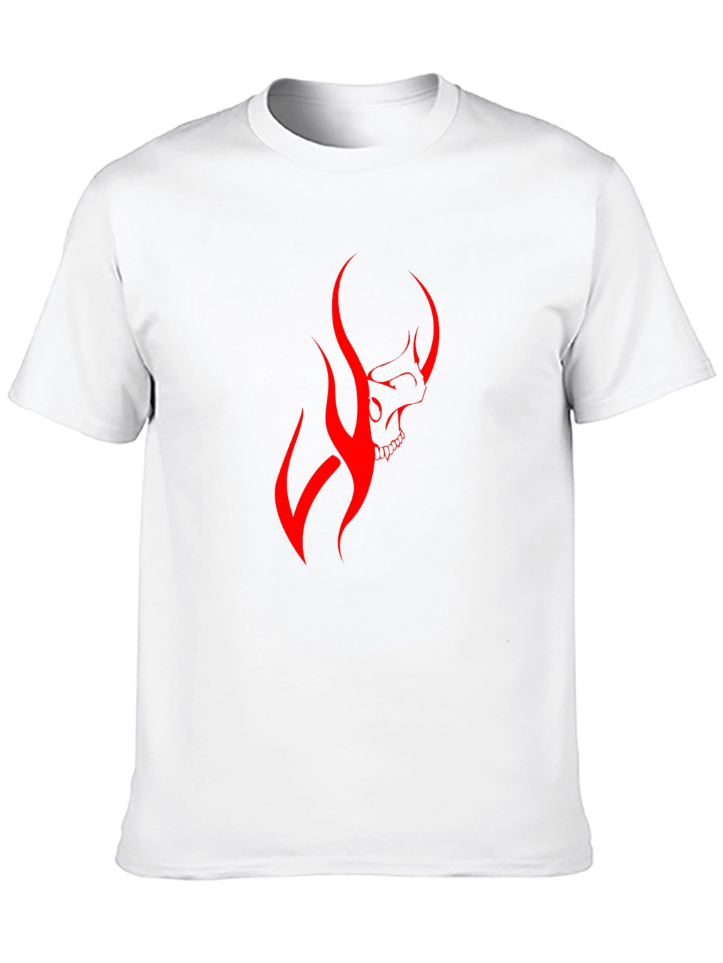 Mens Black T-Shirt with Red Skull Graphic
