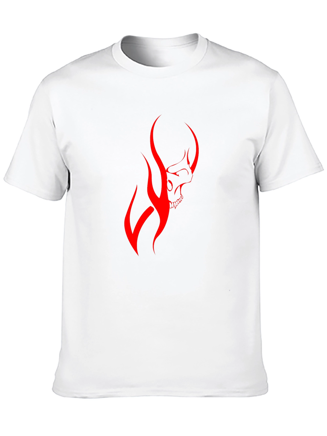 Mens Black T-Shirt with Red Skull Graphic