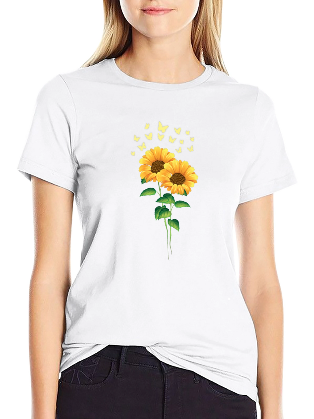 Sunflower & Butterfly Graphic Tee