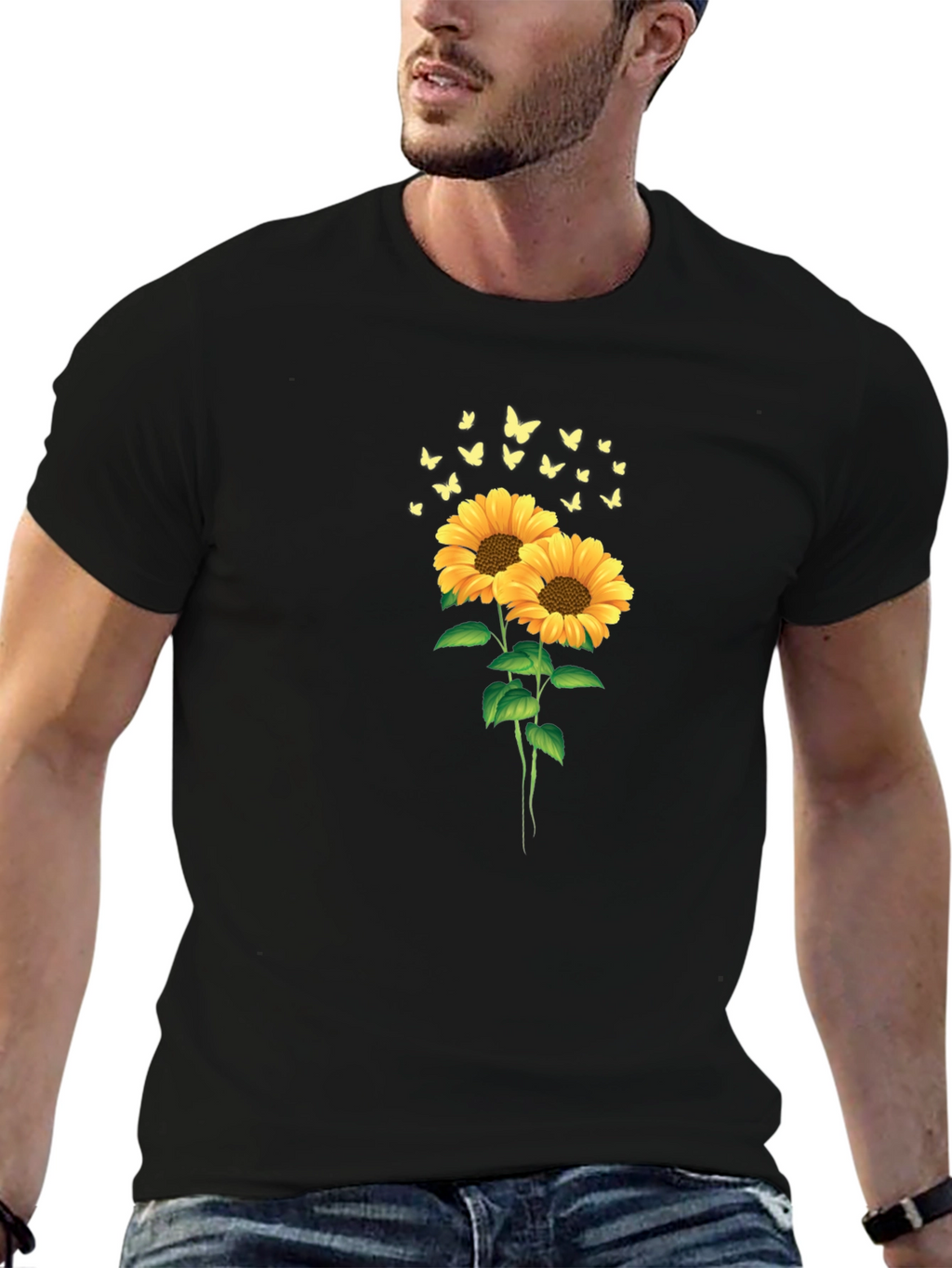 Sunflower & Butterfly Graphic Tee
