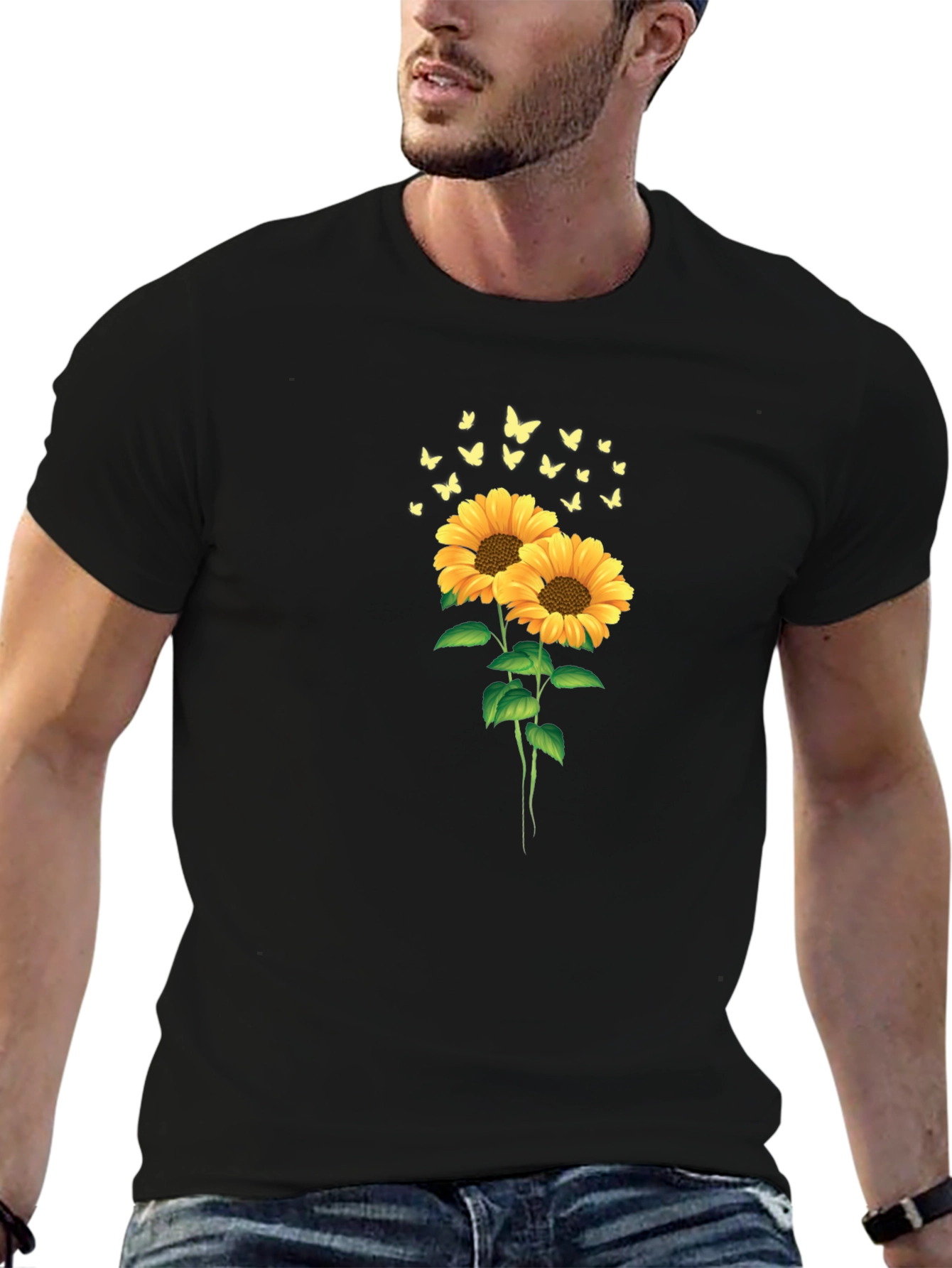 Sunflower & Butterfly Graphic Tee