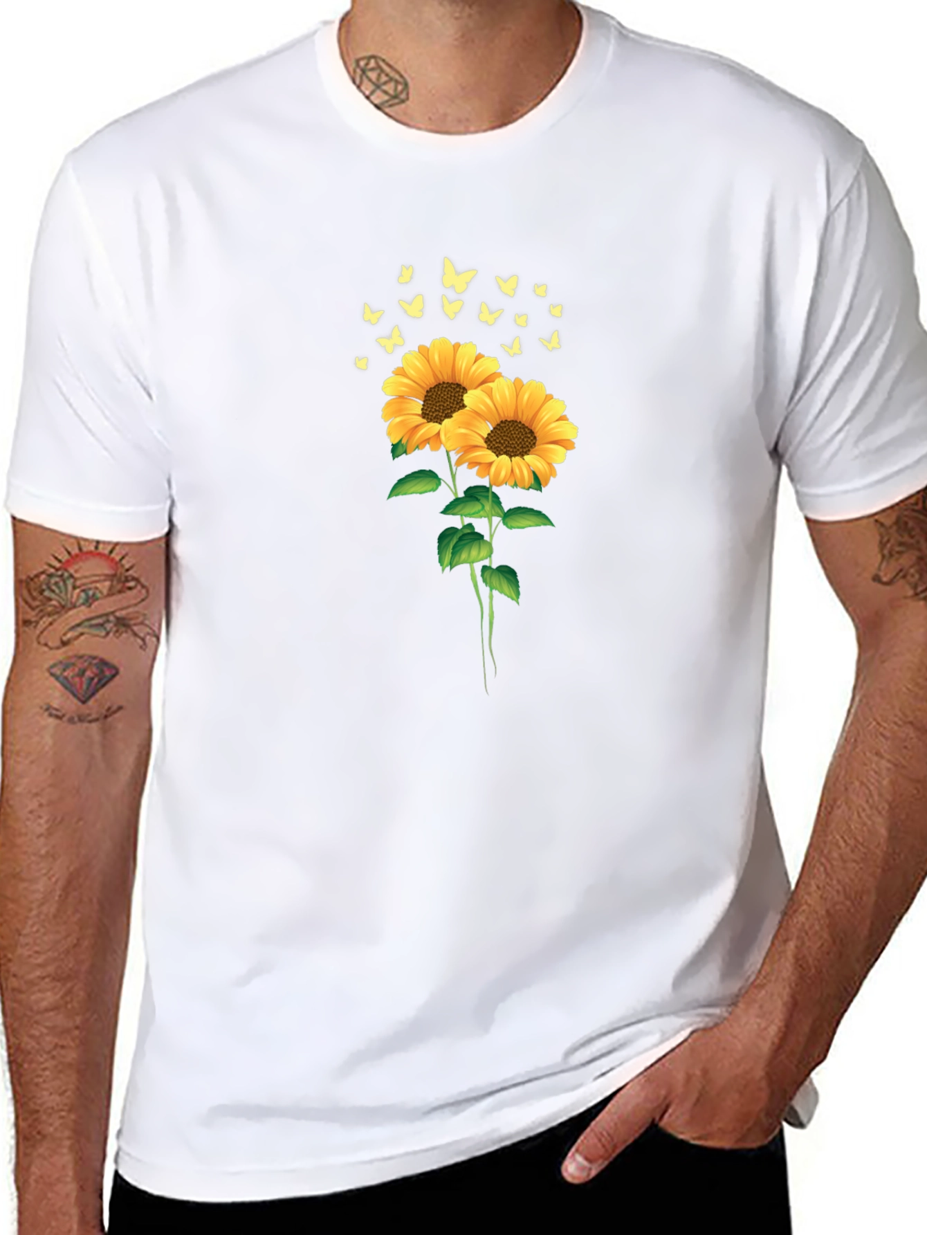 Sunflower & Butterfly Graphic Tee