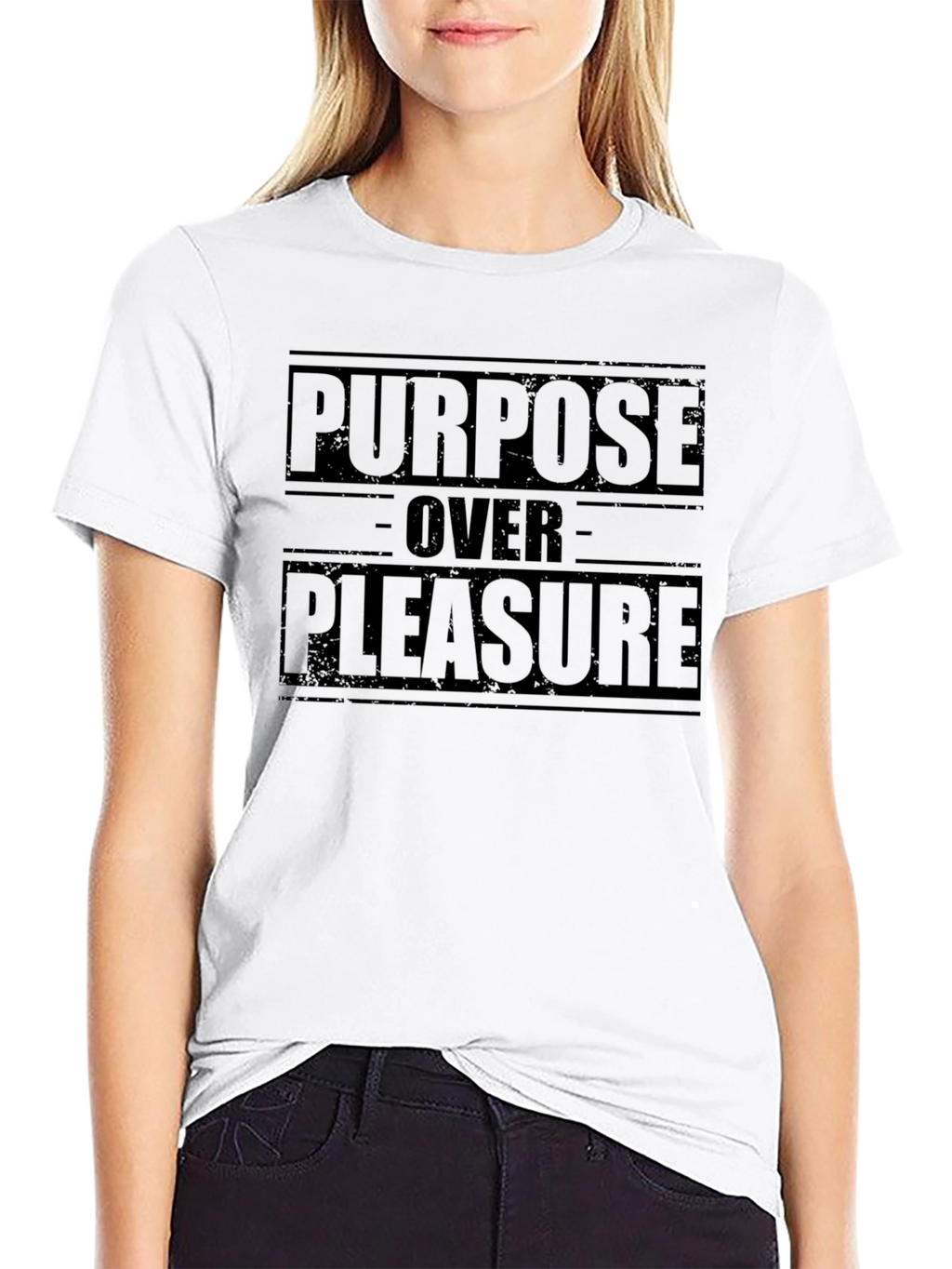 Purpose Over Pleasure Graphic Tee - Motivational Black T-Shirt