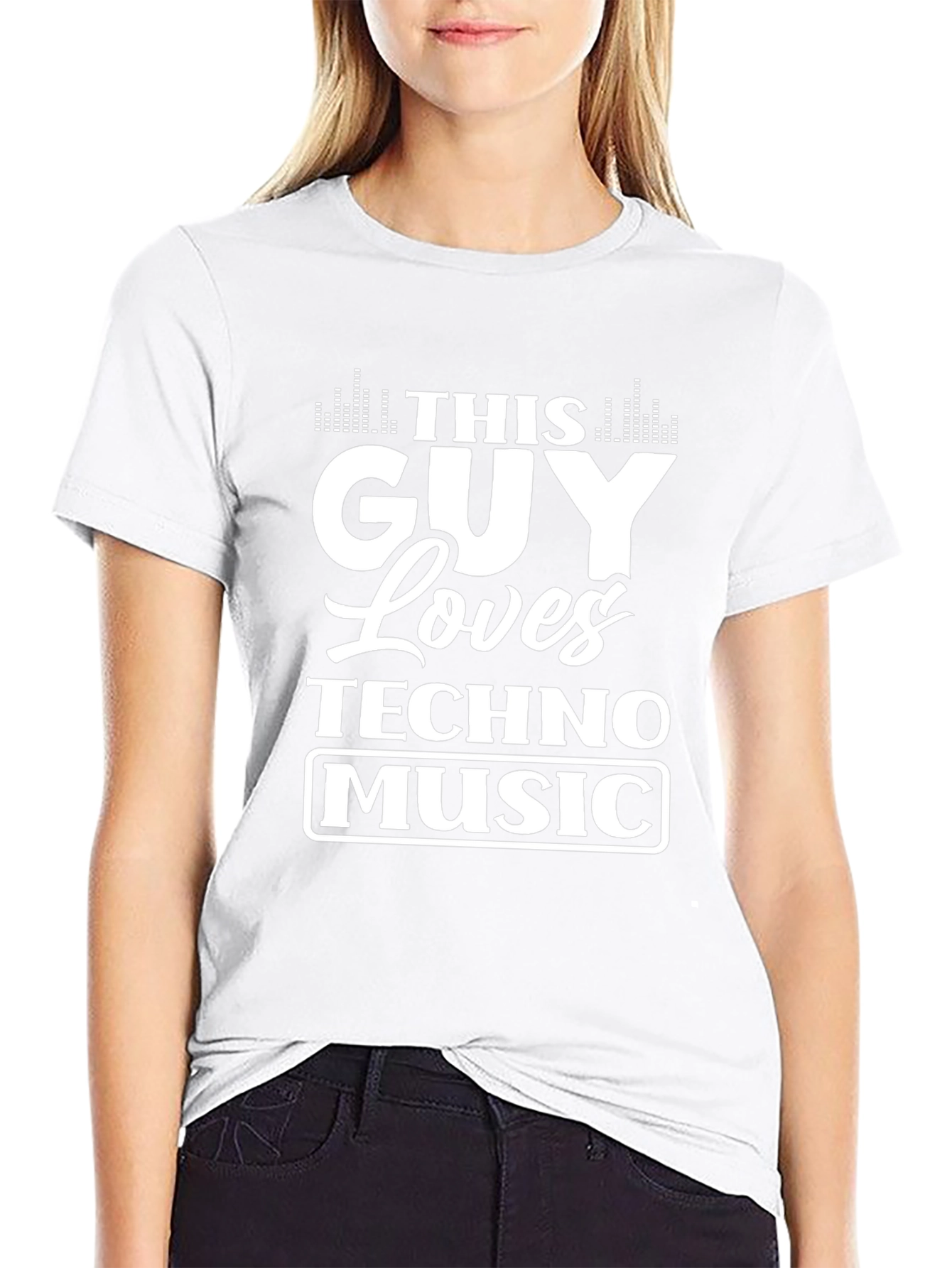 This Guy Loves Techno Music T-Shirt - Black