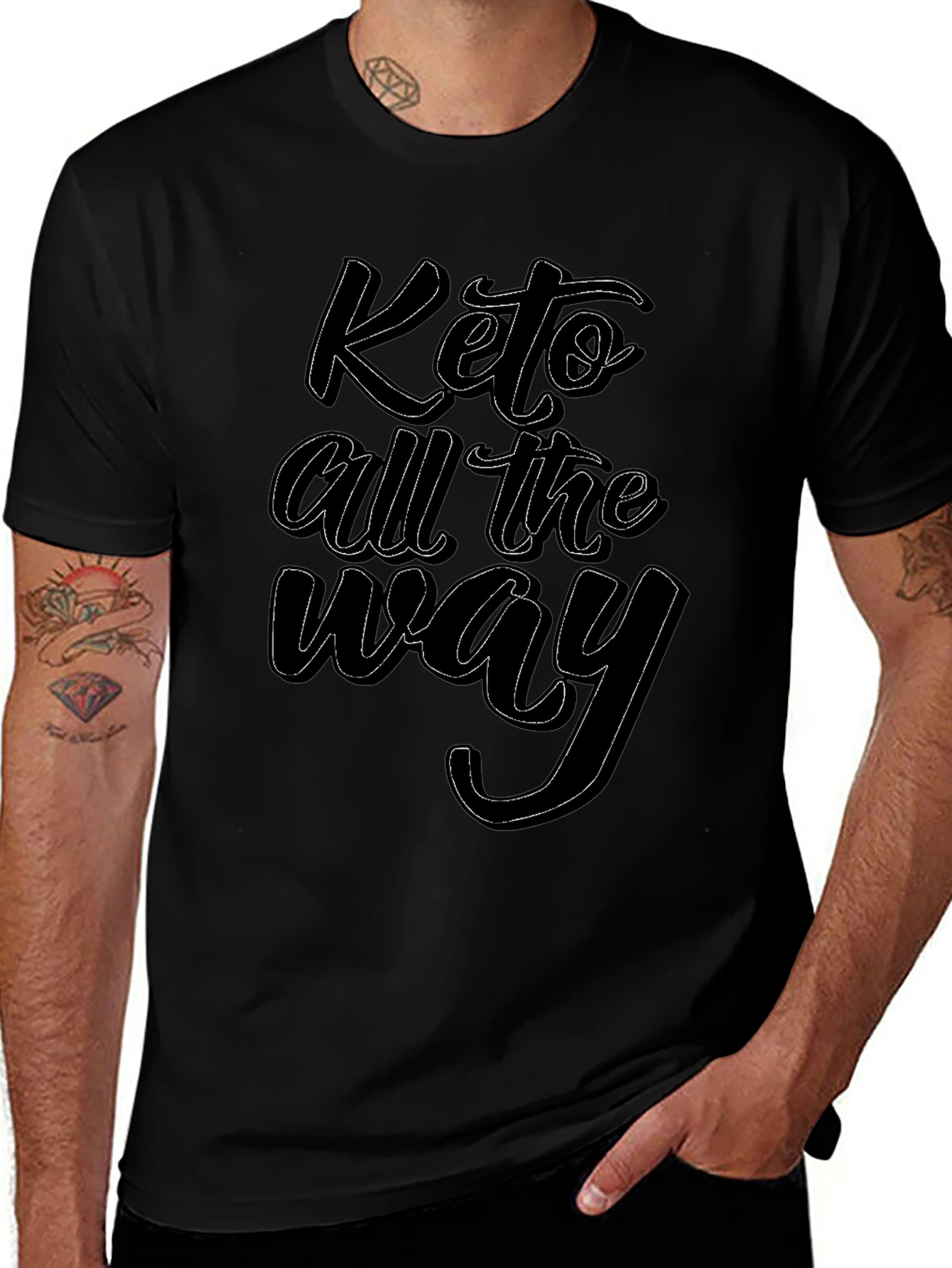 Keto All The Way Graphic Tee - Stylish & Comfortable Black T-Shirt