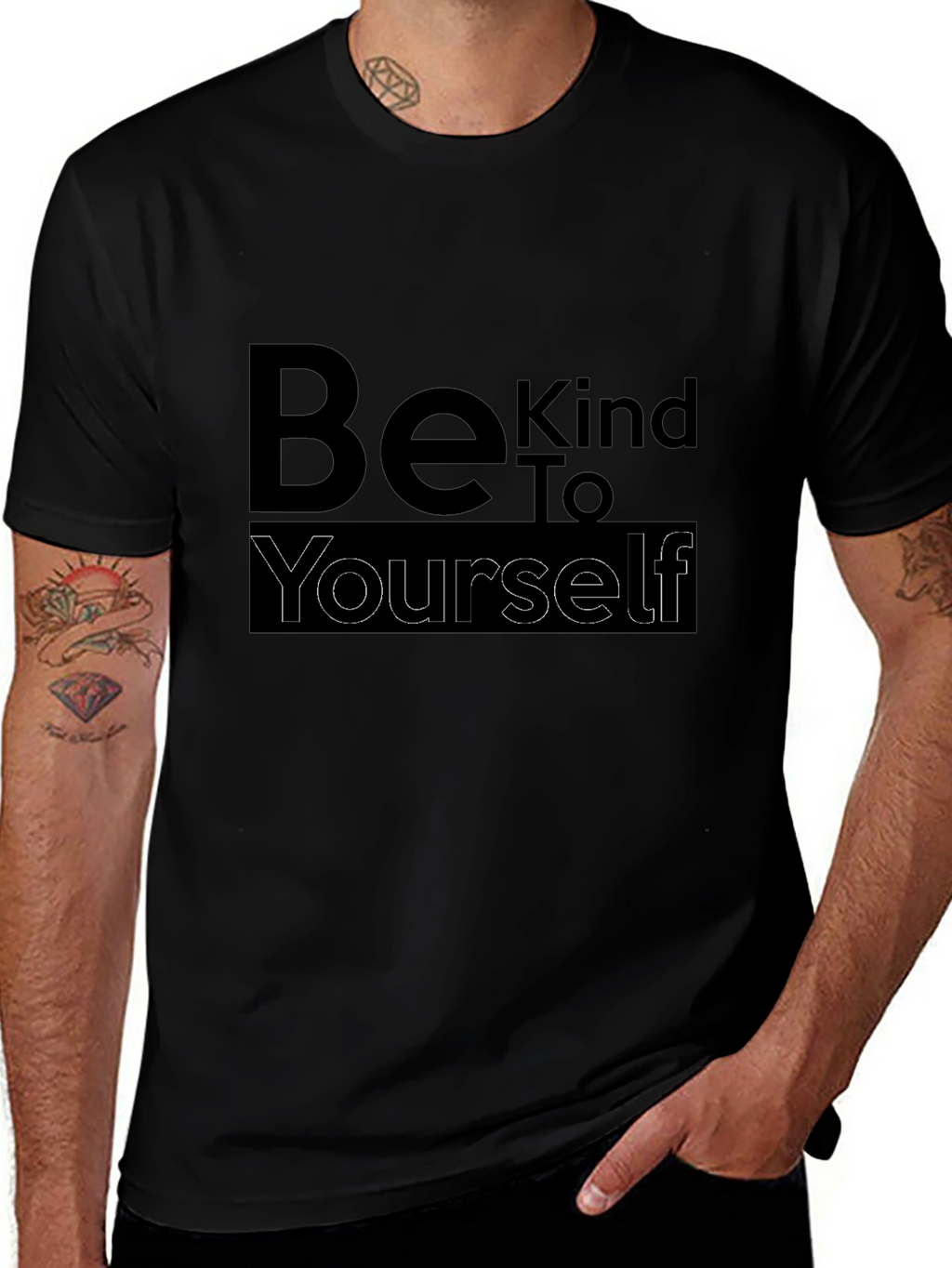 Be Kind to Yourself Black Graphic Tee