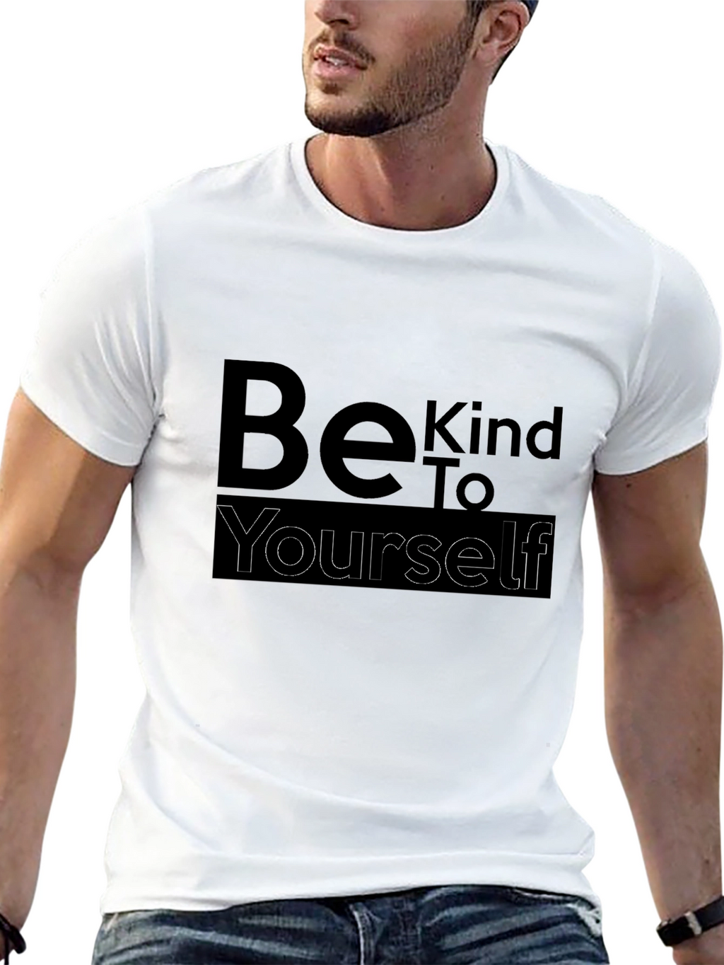 Be Kind to Yourself Black Graphic Tee