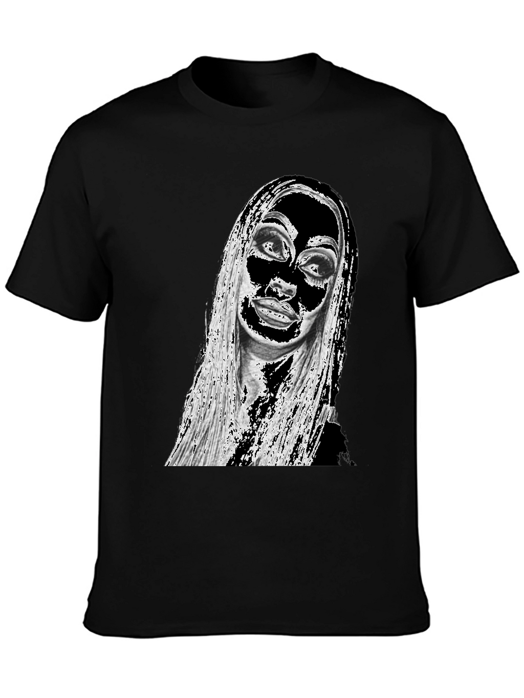 Edgy Graphic Print Tee - Black
