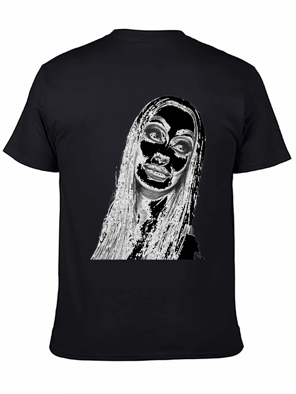 Edgy Graphic Print Tee - Black