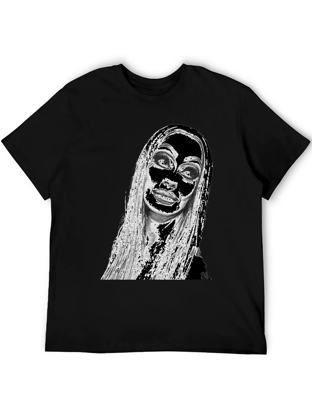 Edgy Graphic Print Tee - Black