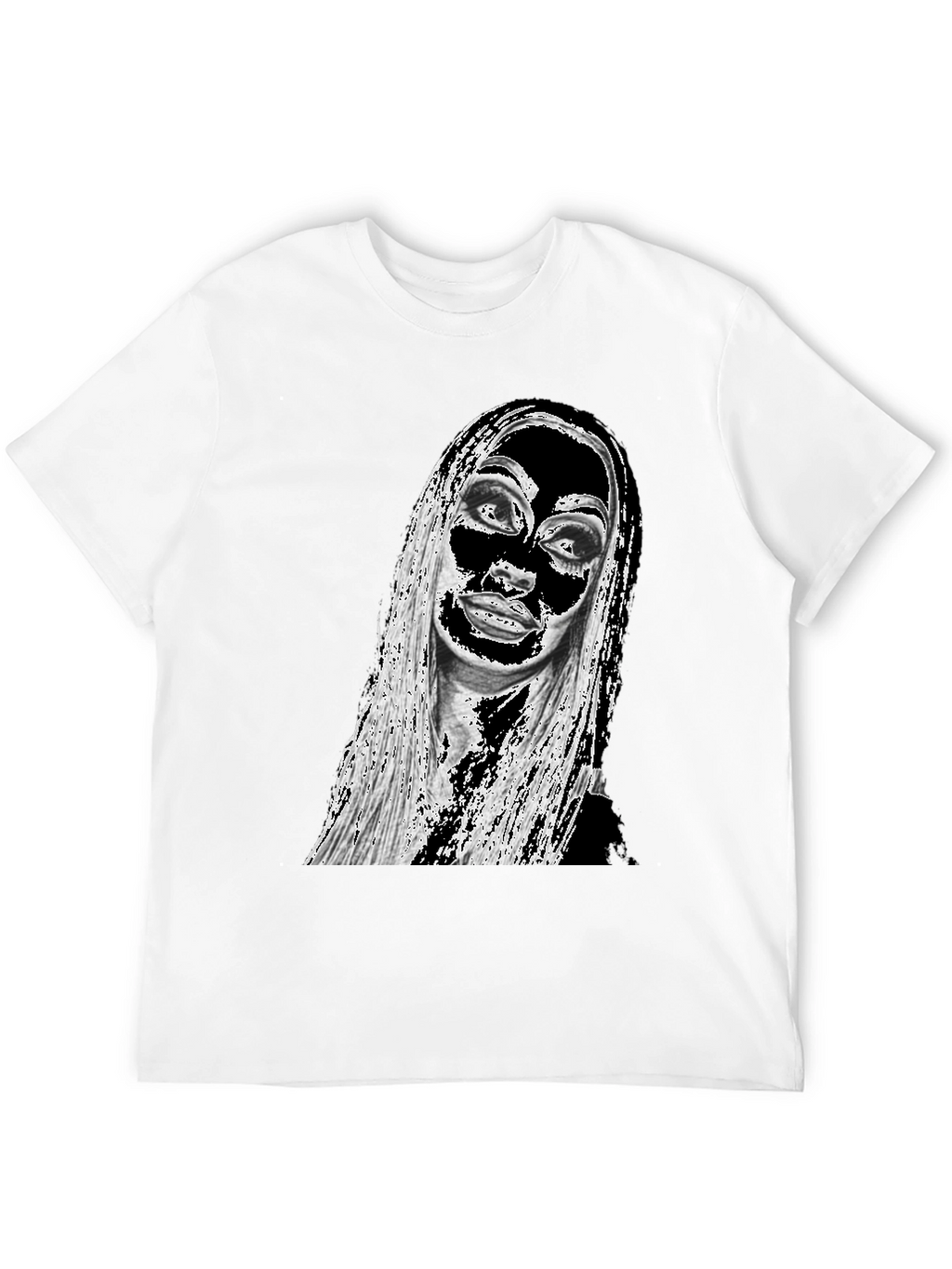 Edgy Graphic Print Tee - Black