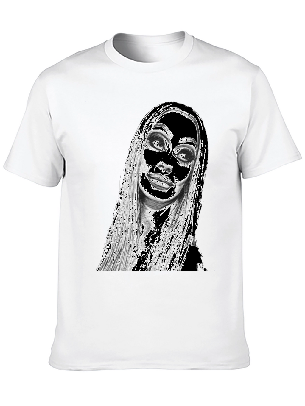 Edgy Graphic Print Tee - Black