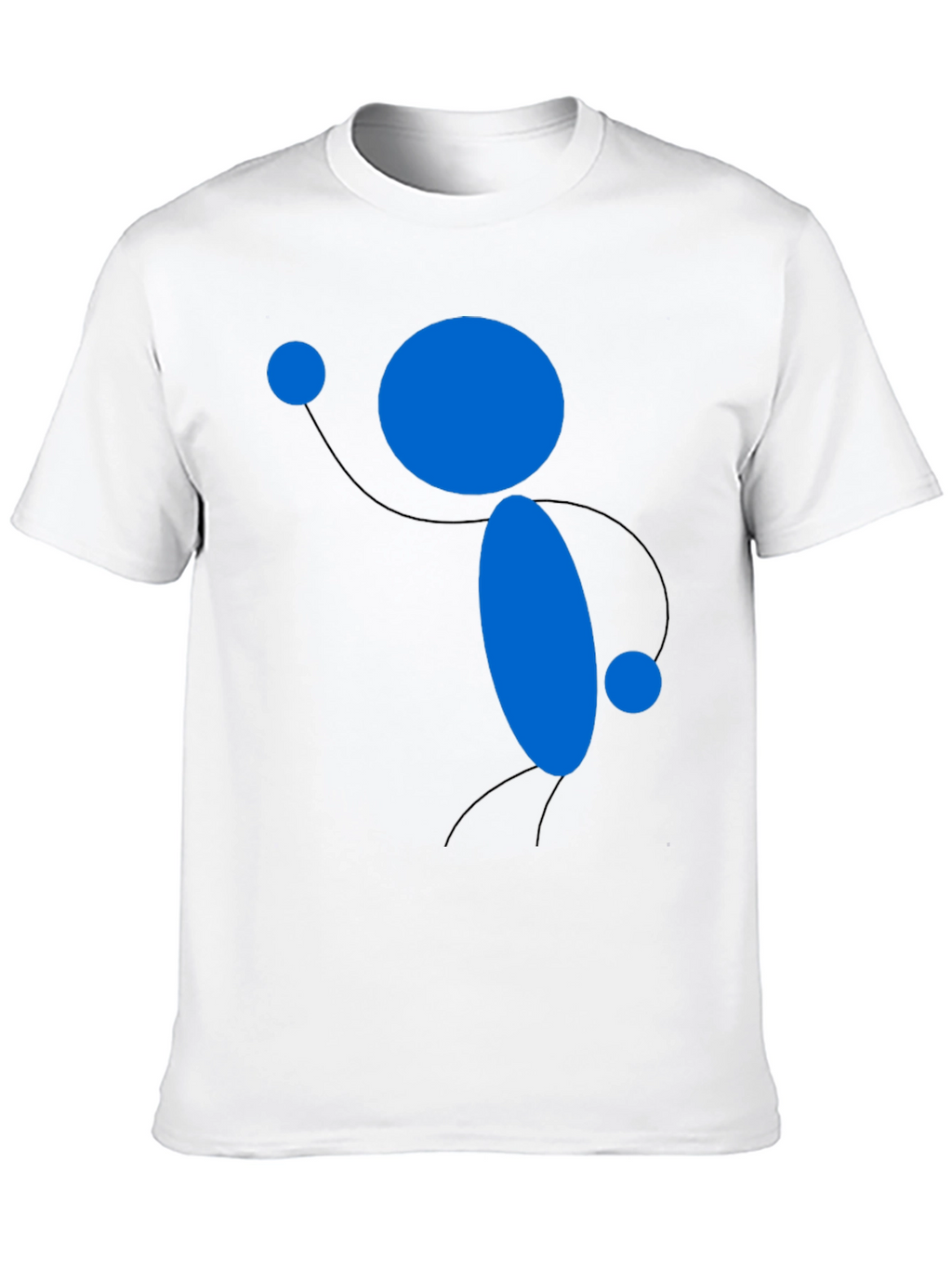 Abstract Blue Figure Black T-Shirt