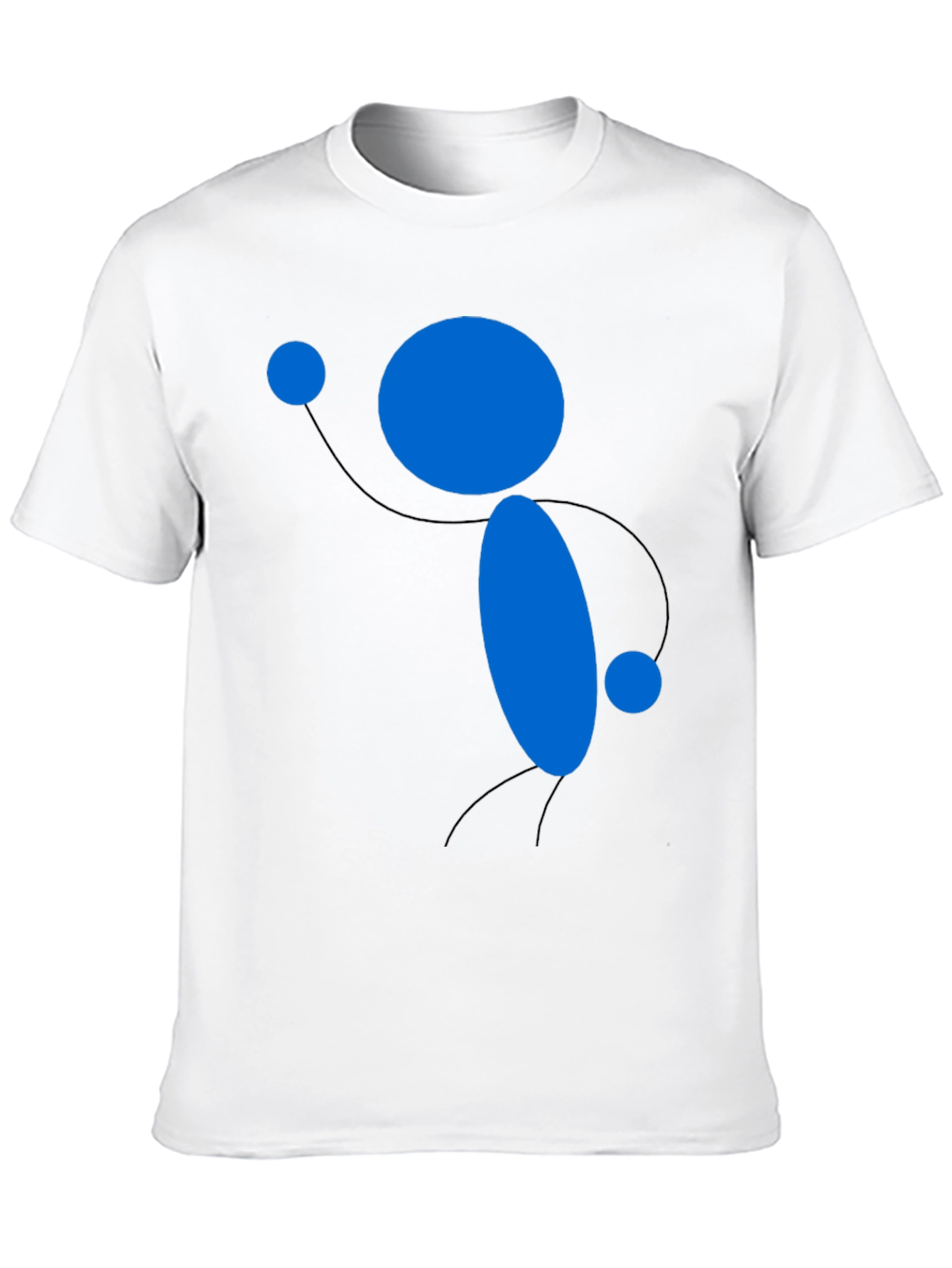 Abstract Blue Figure Black T-Shirt