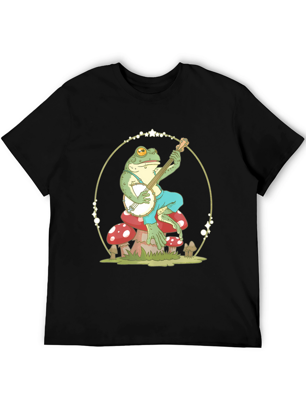 Frog Banjo Player Graphic T-Shirt