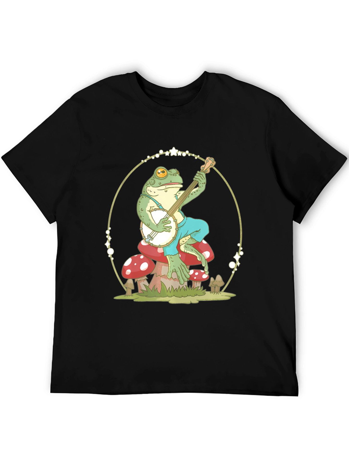 Frog Banjo Player Graphic T-Shirt